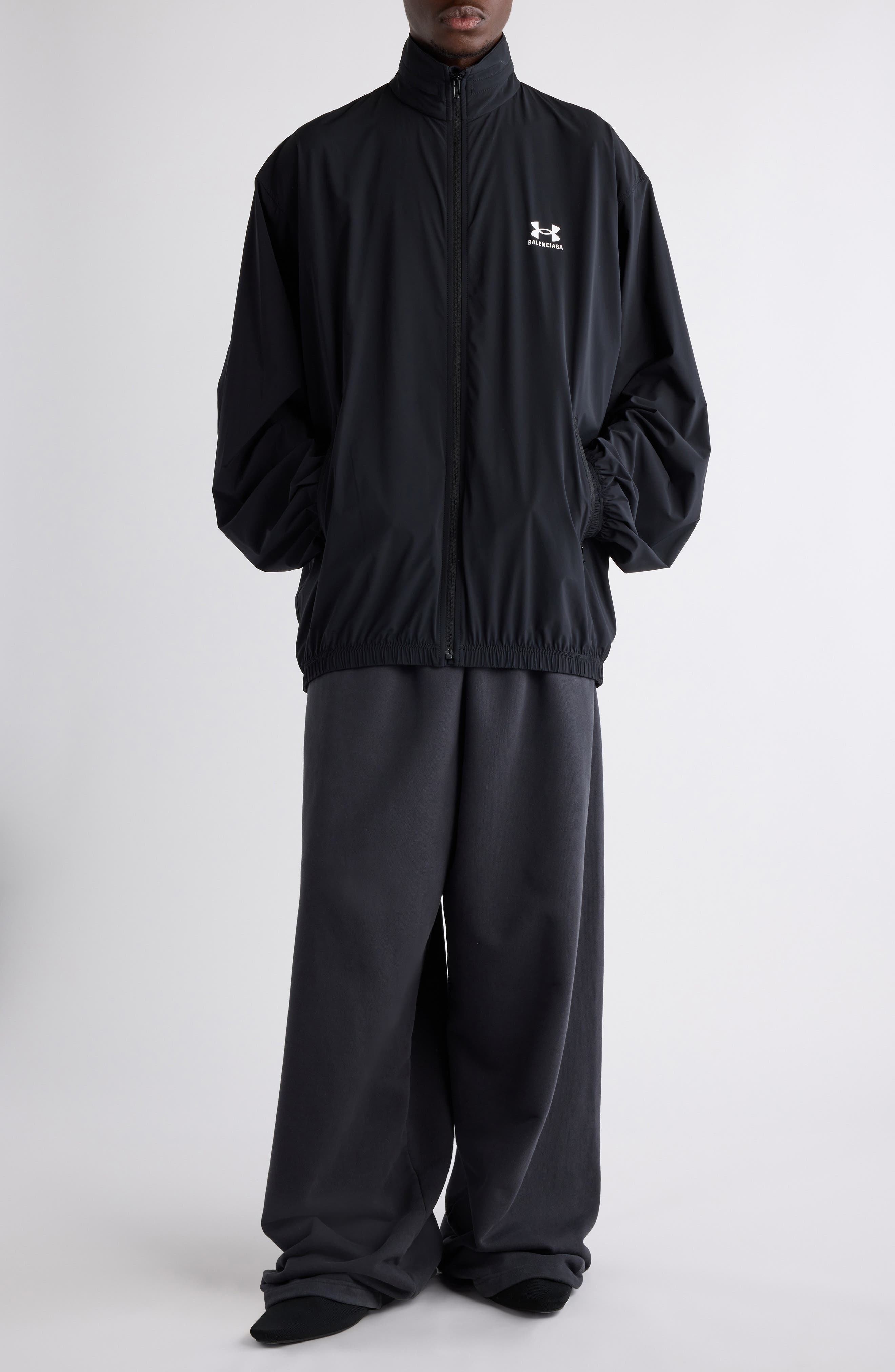 Balenciaga x Under Armour® Oversize Logo Windbreaker in Black at Nordstrom - 2