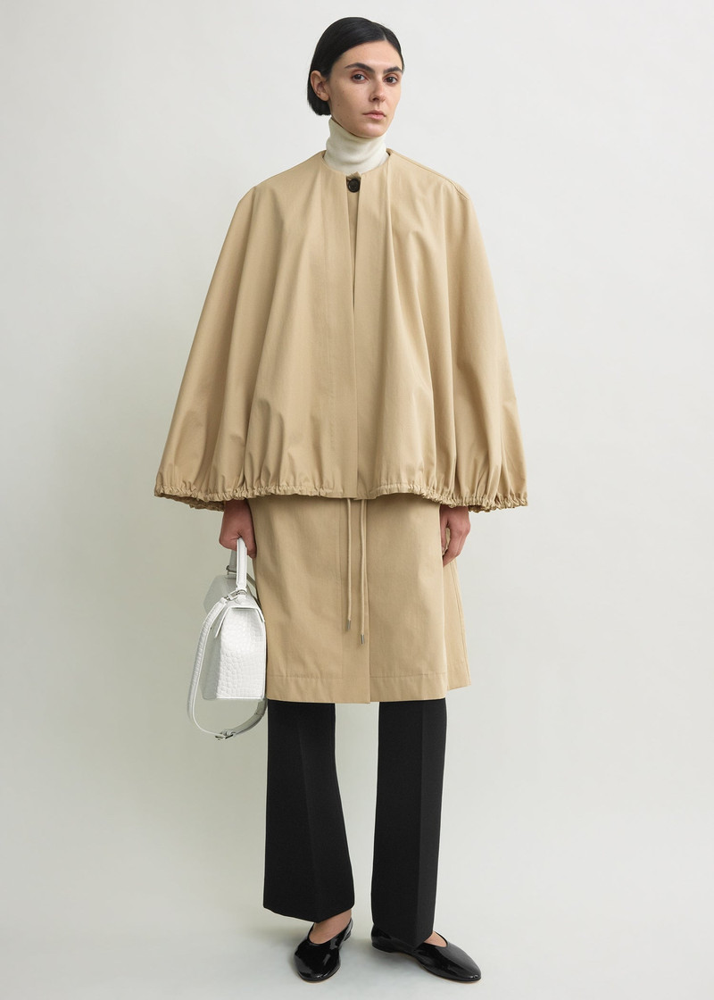 TOTEME Detachable cape coat beige outlook