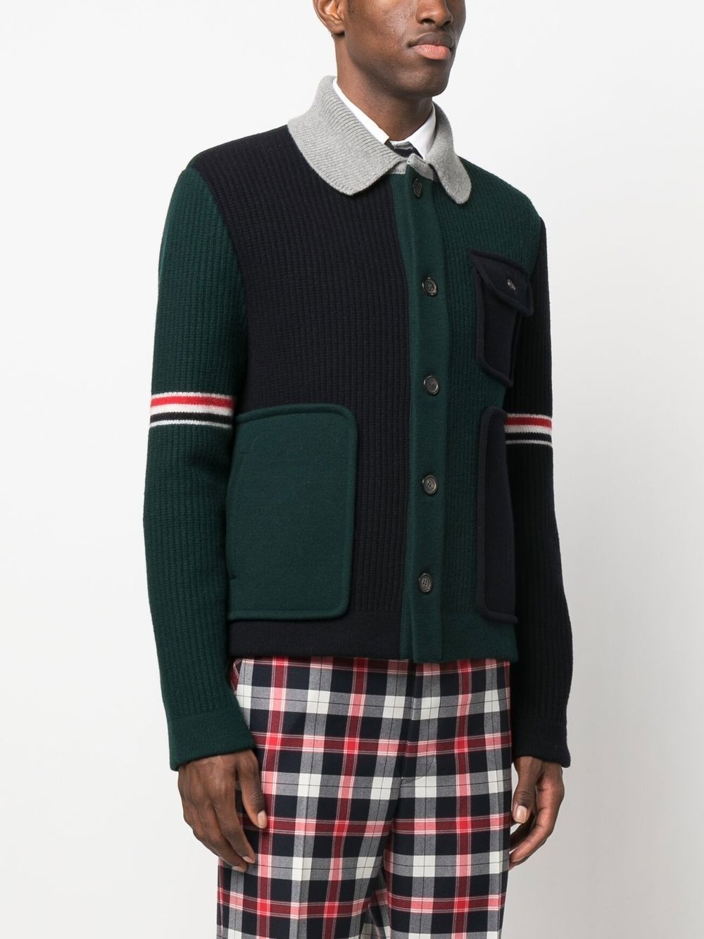 patchwork wool cardigan - 3