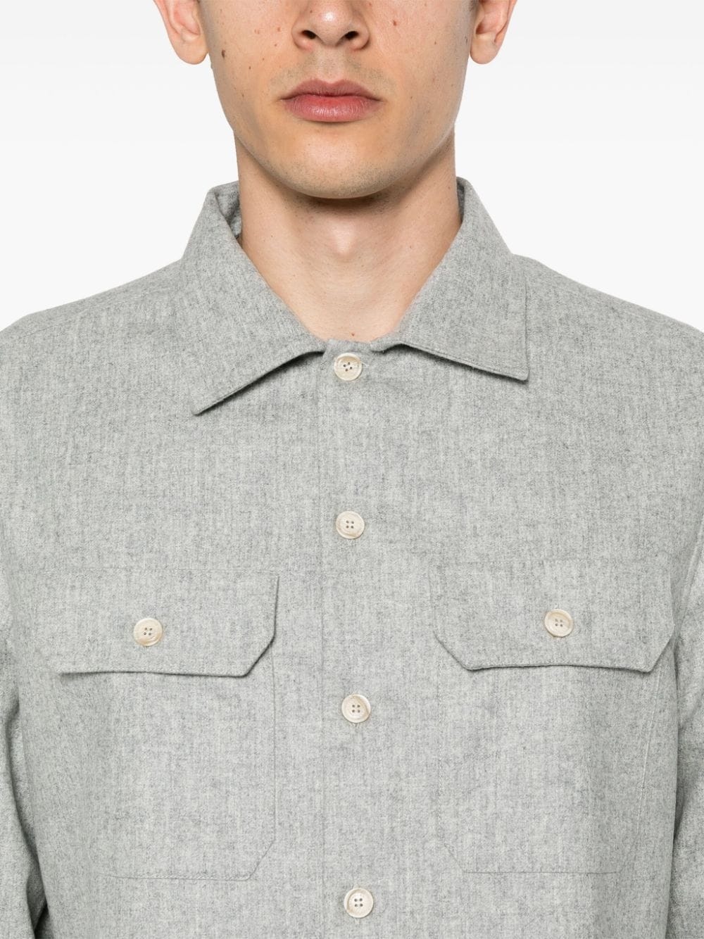 mÃ©lange-effect wool shirt - 5