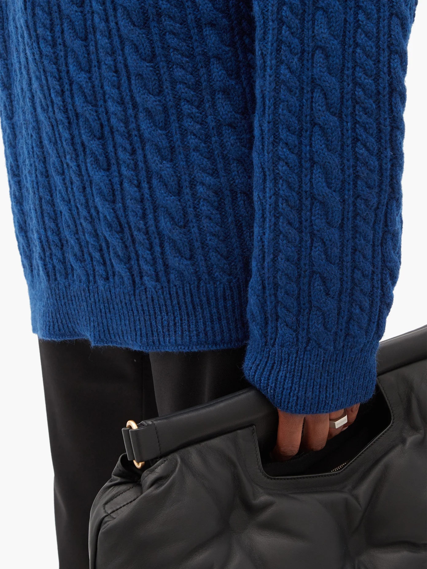 Zipped-neckline cable-knit wool sweater - 4