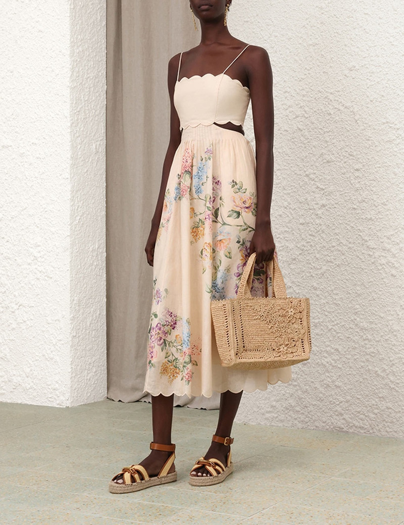 zimmermann halliday scallop midi dress - Zimmermann Halliday Scallop Midi Dress