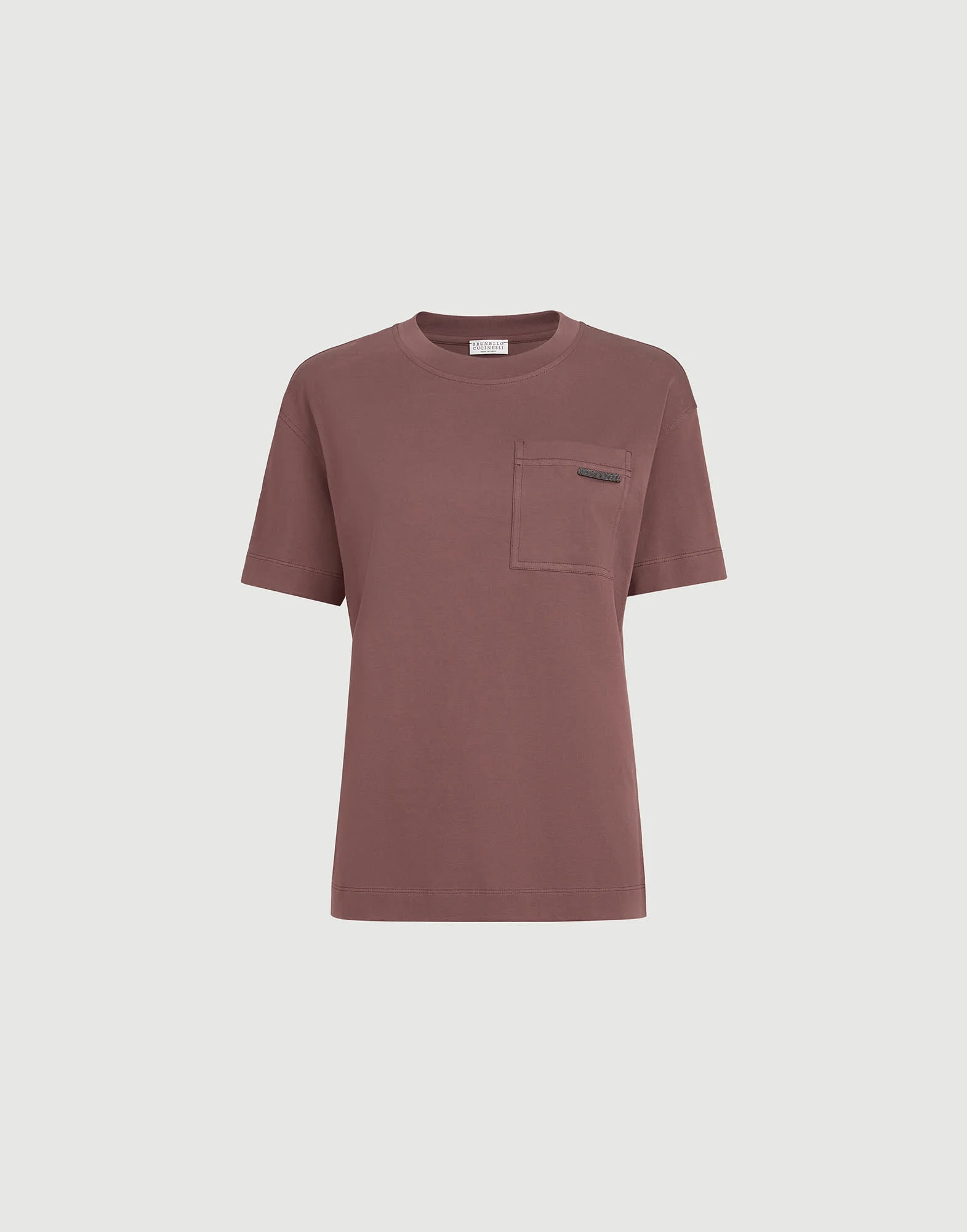 Cotton jersey T-shirt with shiny tab - 1