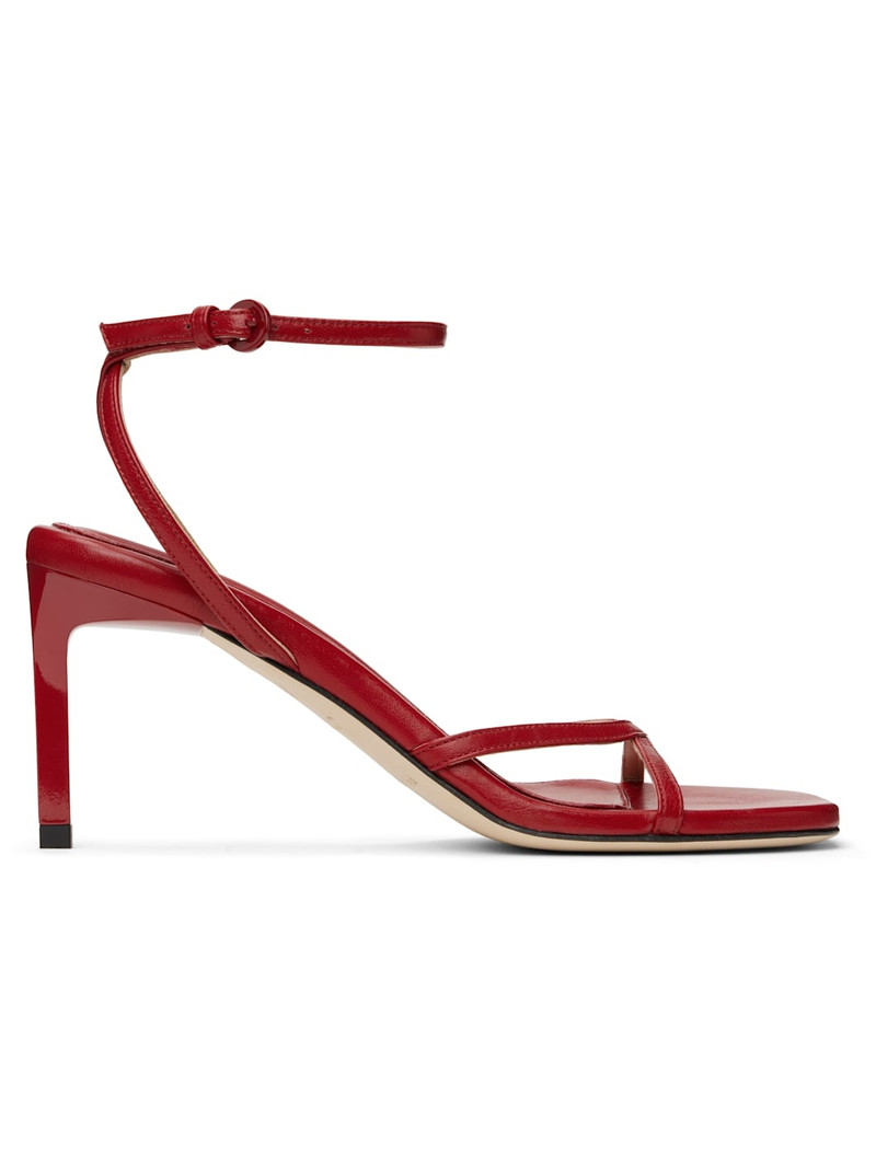 Red Criss Leather Heeled Sandals 1
