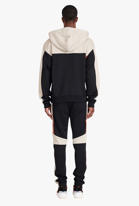 Ivory, black and dark orange cotton sweatshirt - 3