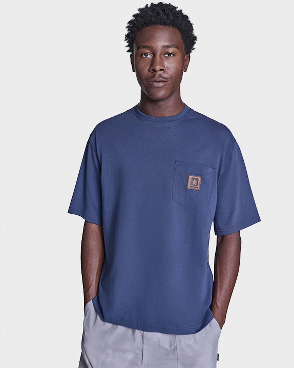 Brushed Cotton Box Patch T-Shirt - 1