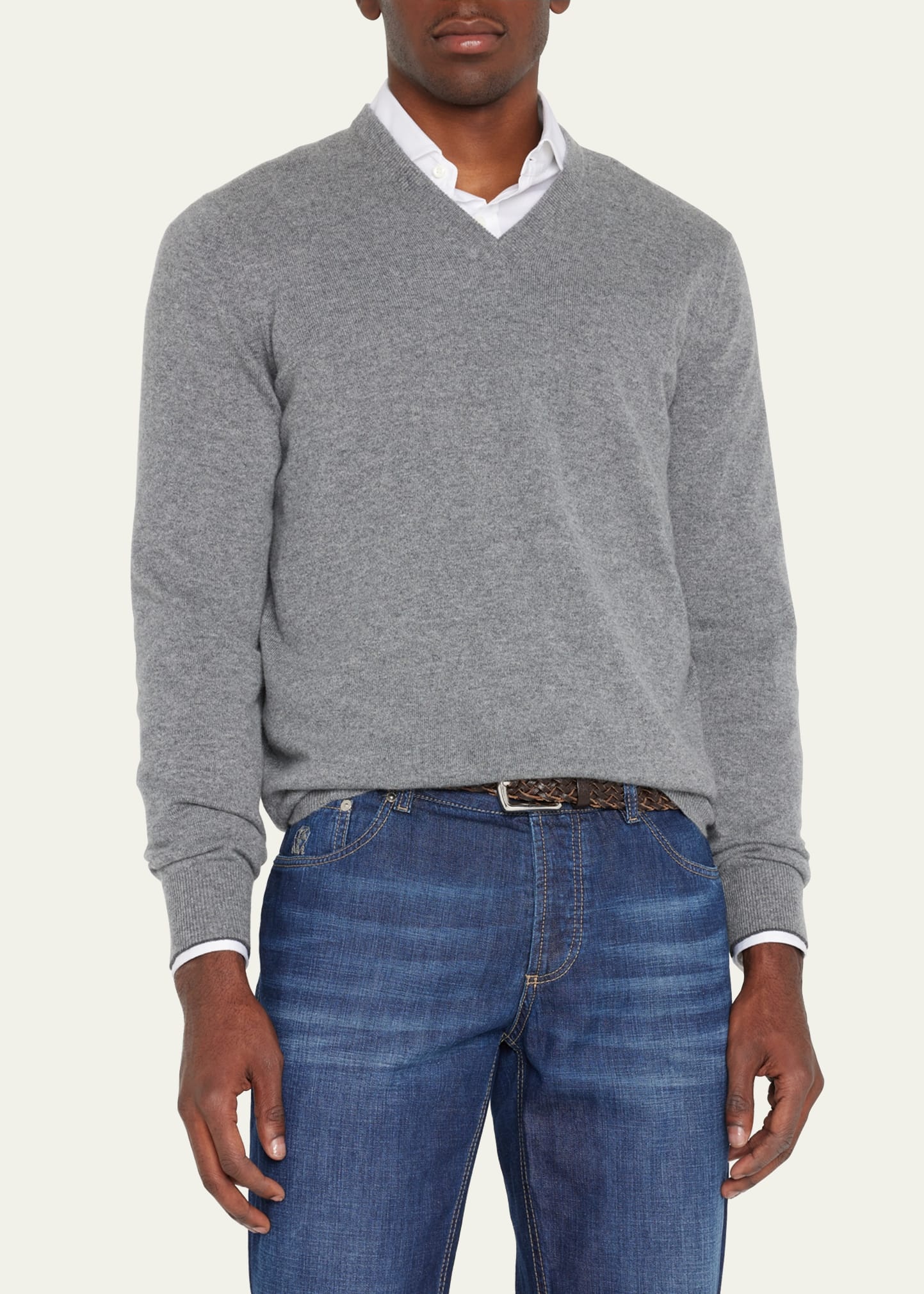 Men's Cashmere V-Neck Sweater - 4