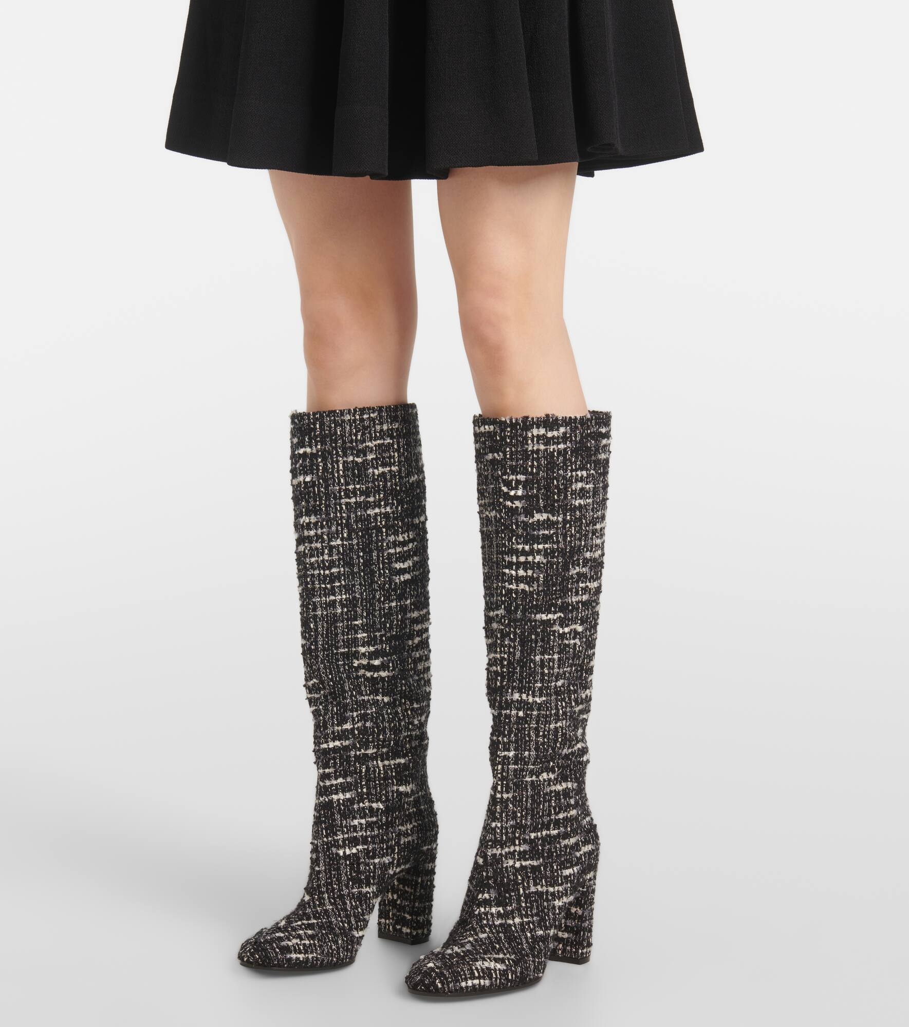 Bouclé knee-high boots - 4