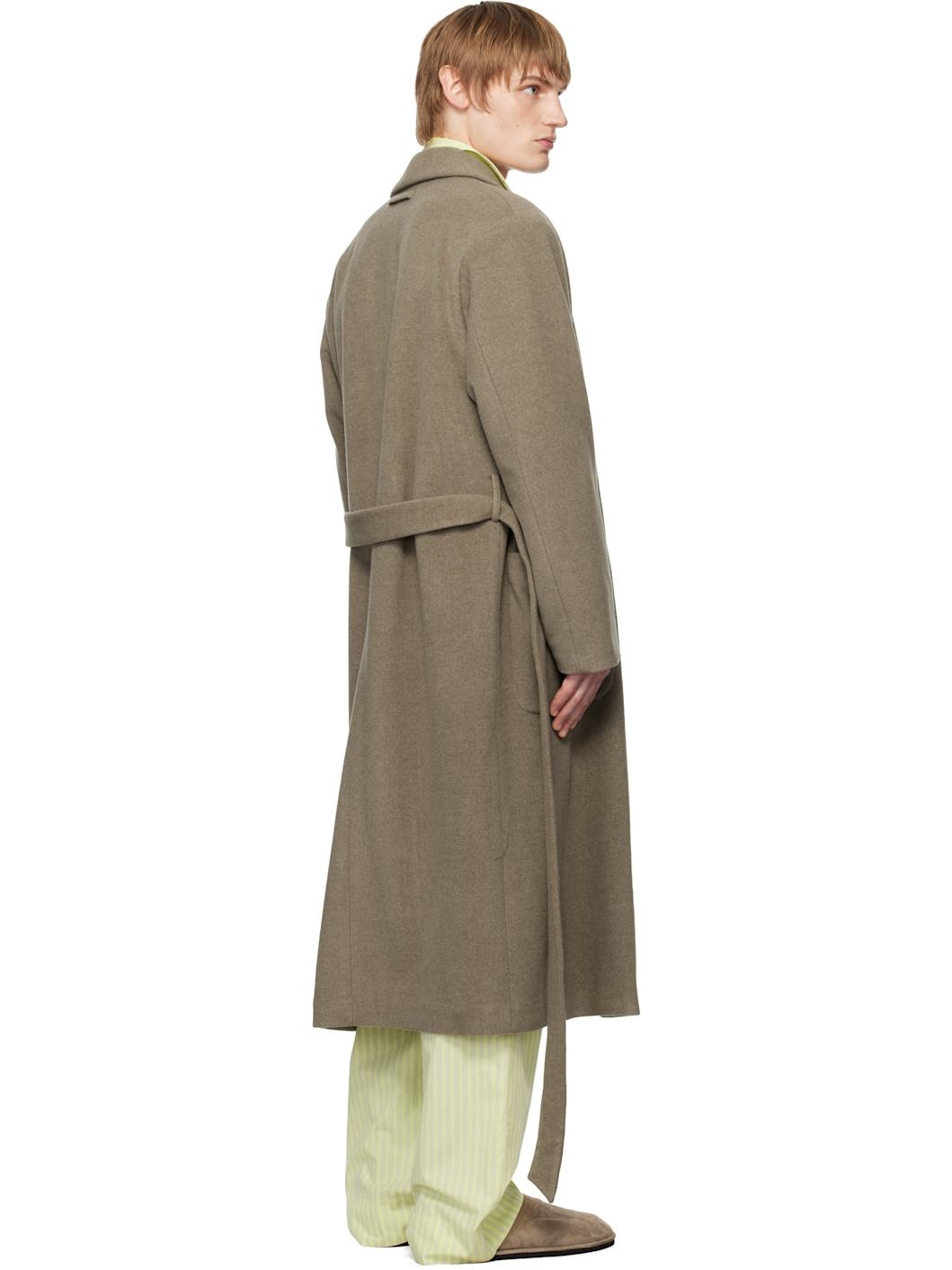 SSENSE Exclusive Taupe AURALEE Edition Robe Coat - 3