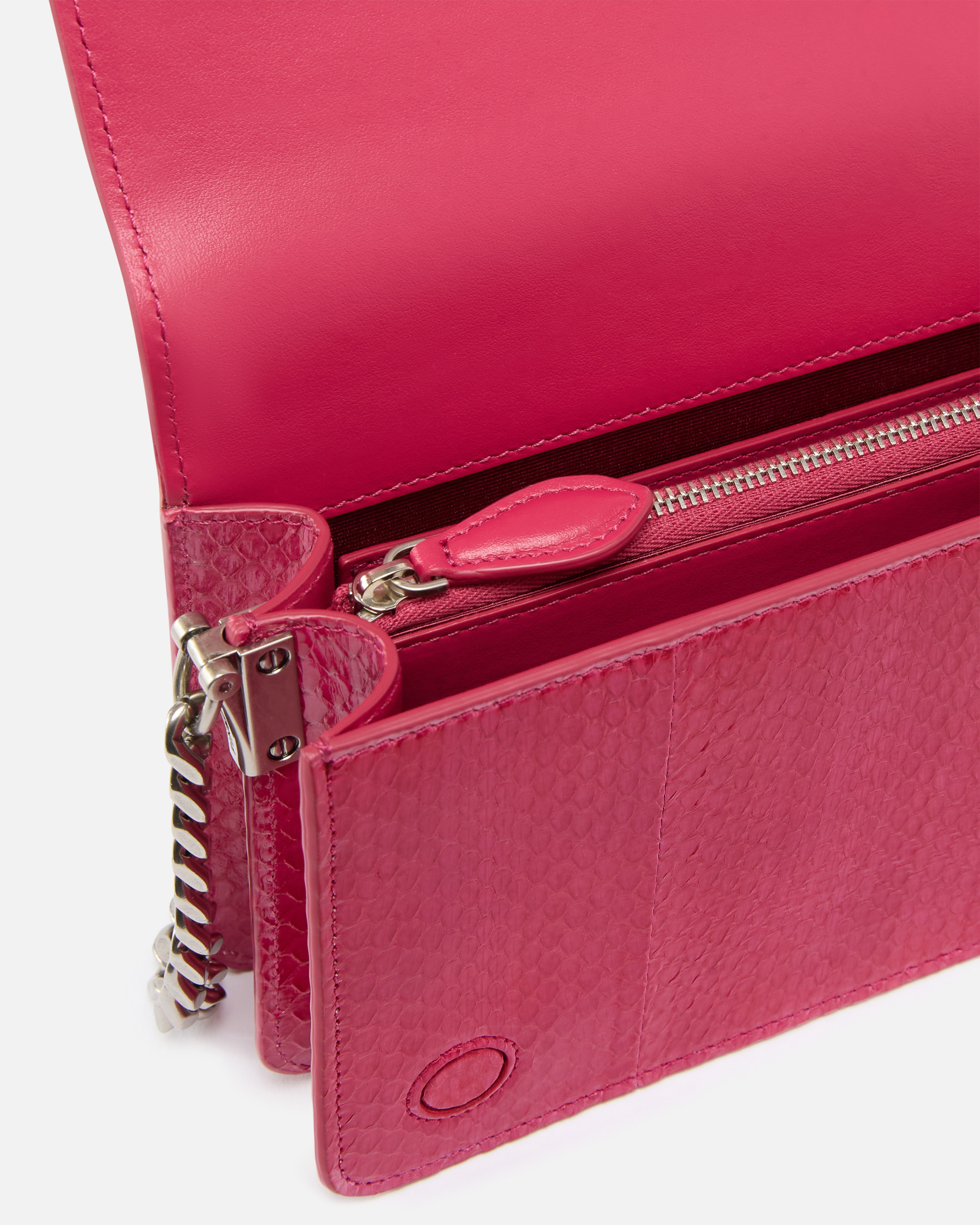 MINI LOVE BAG CROSSBODY BAG IN GLOSSY REPTILE PINKO GALLERIA. - 4