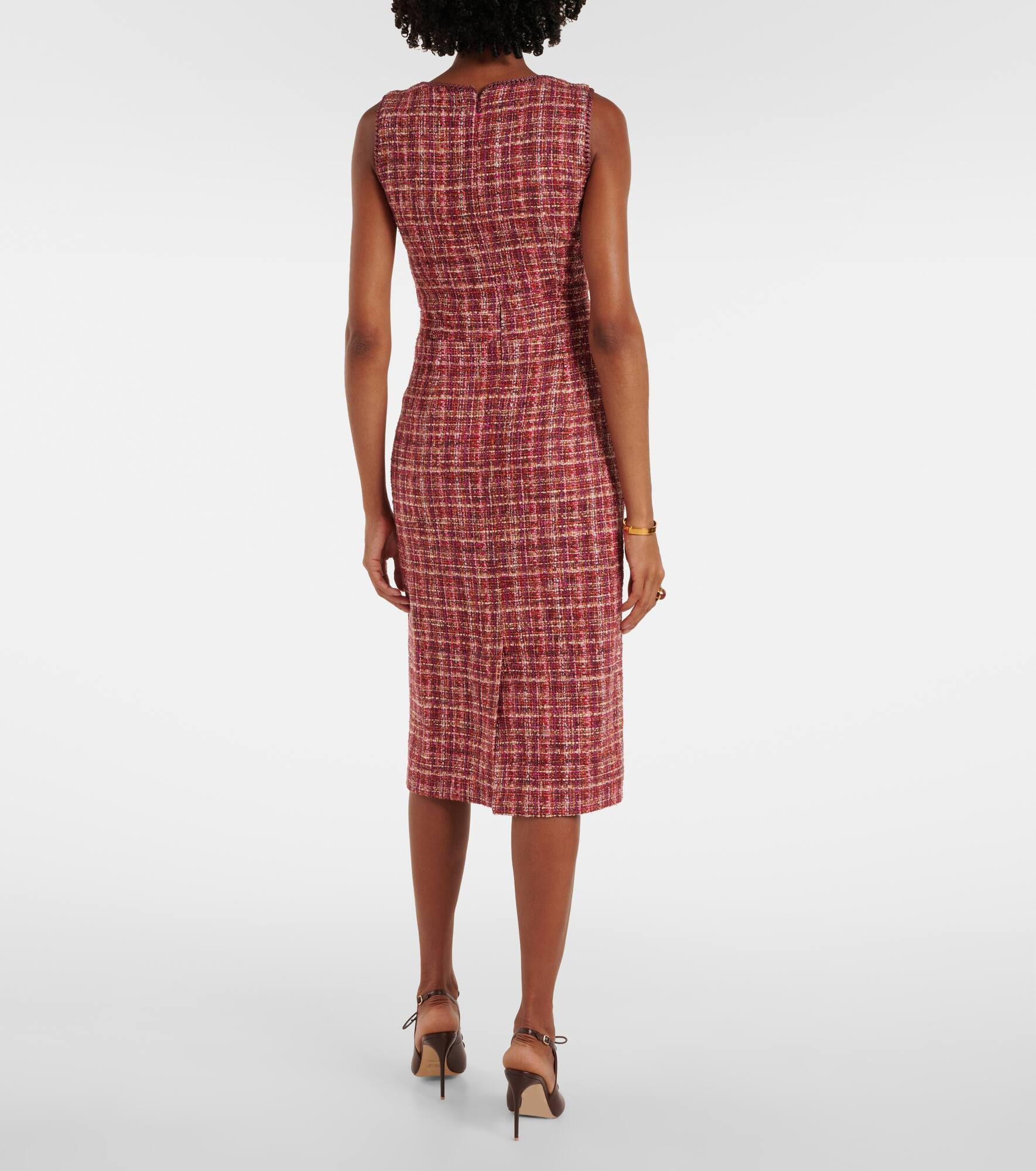 Cotton and wool-blend midi dress - 3