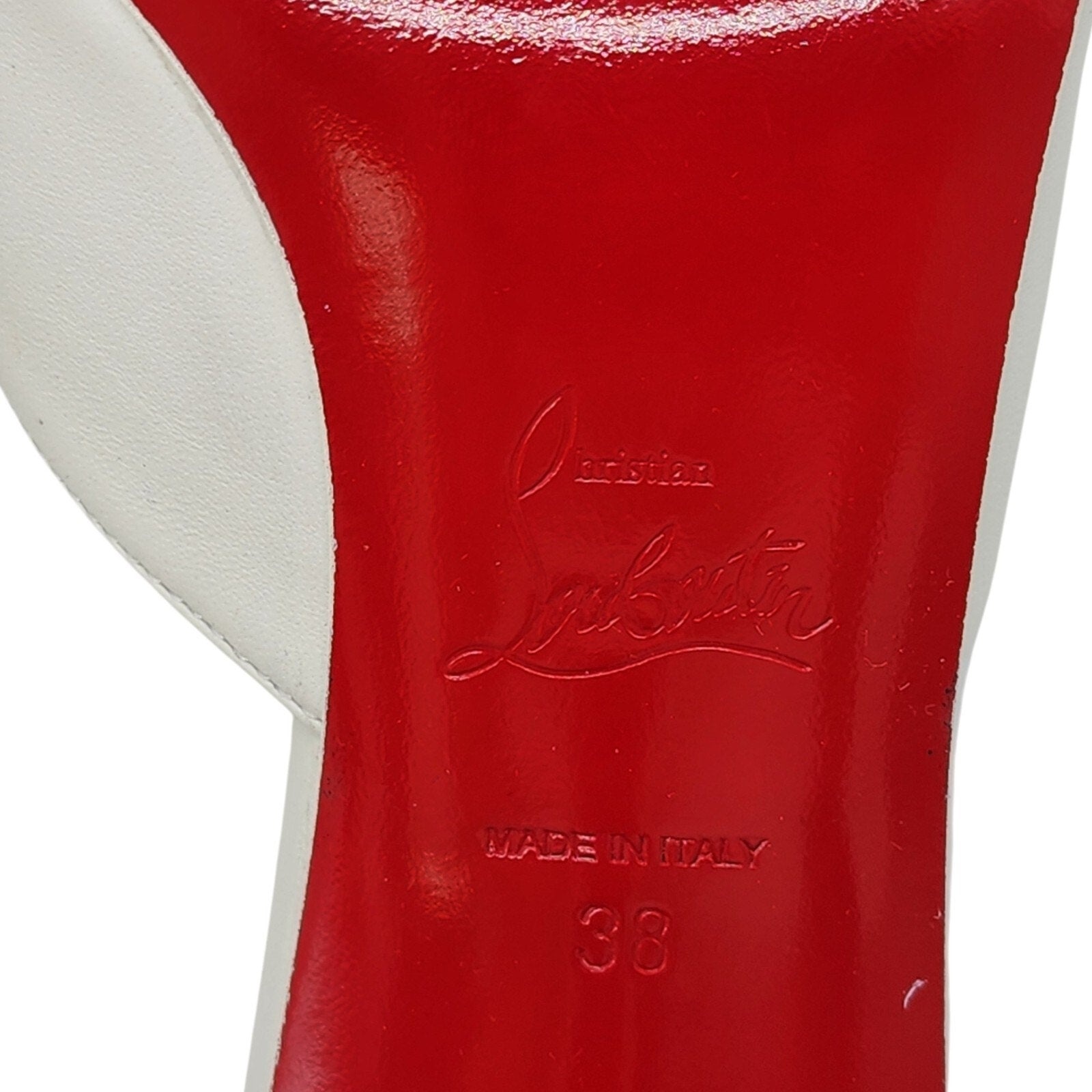 Christian Louboutin Condora 85mm Leather Heeled Sandals Mules White - 12