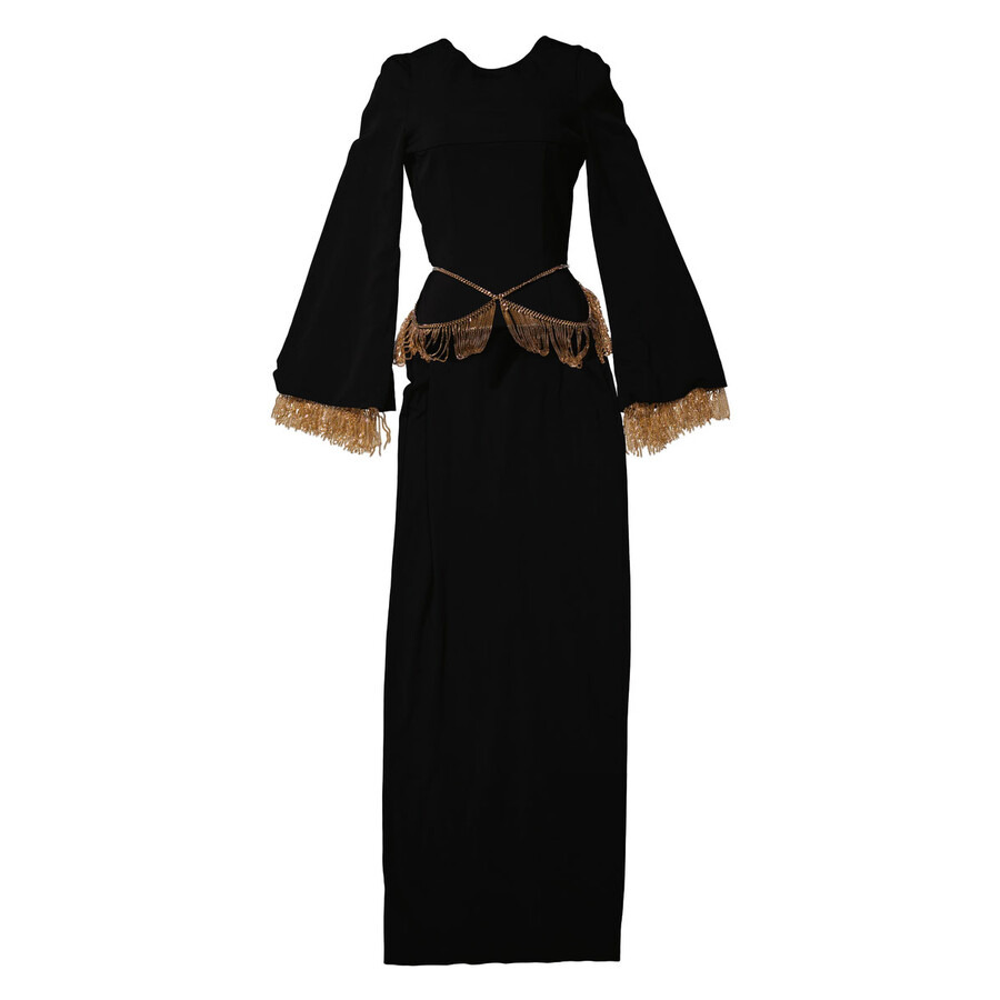 Burberry Black Long-sleeve Chain Detail Gown - 2