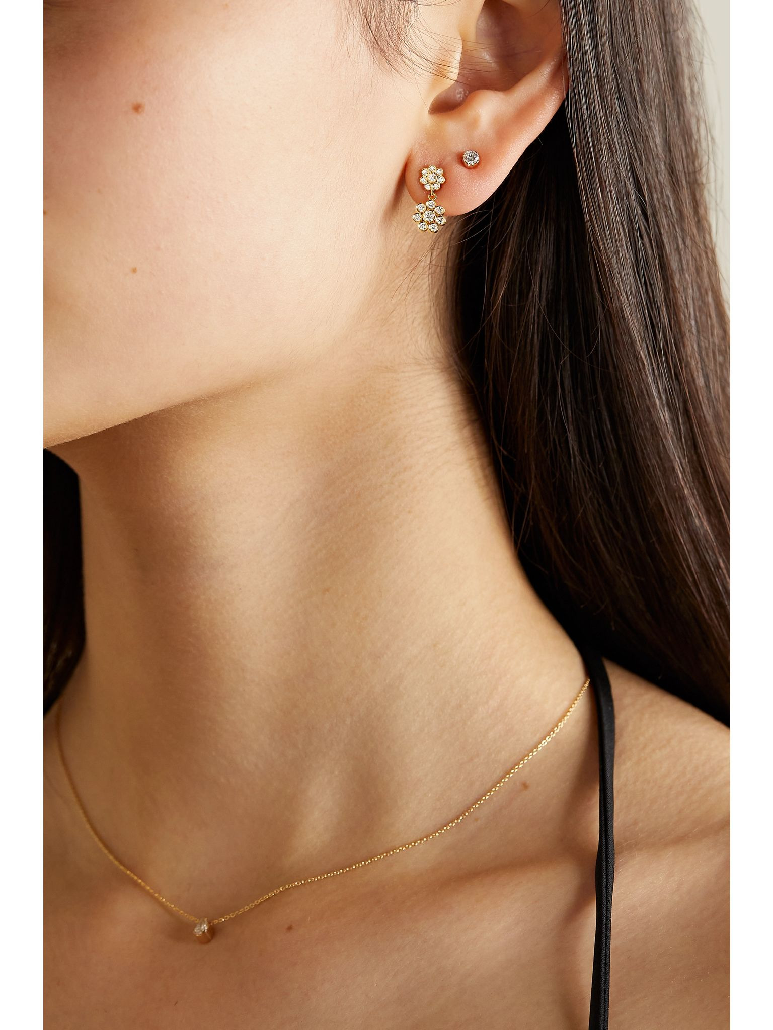 Bellis Deux 18-karat gold diamond single earring Gold - 5