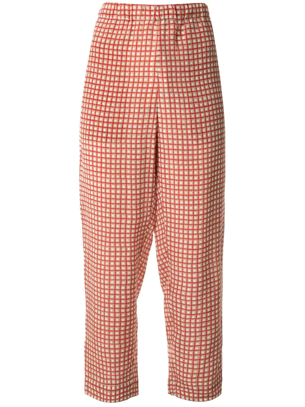 checked cropped trousers - 1