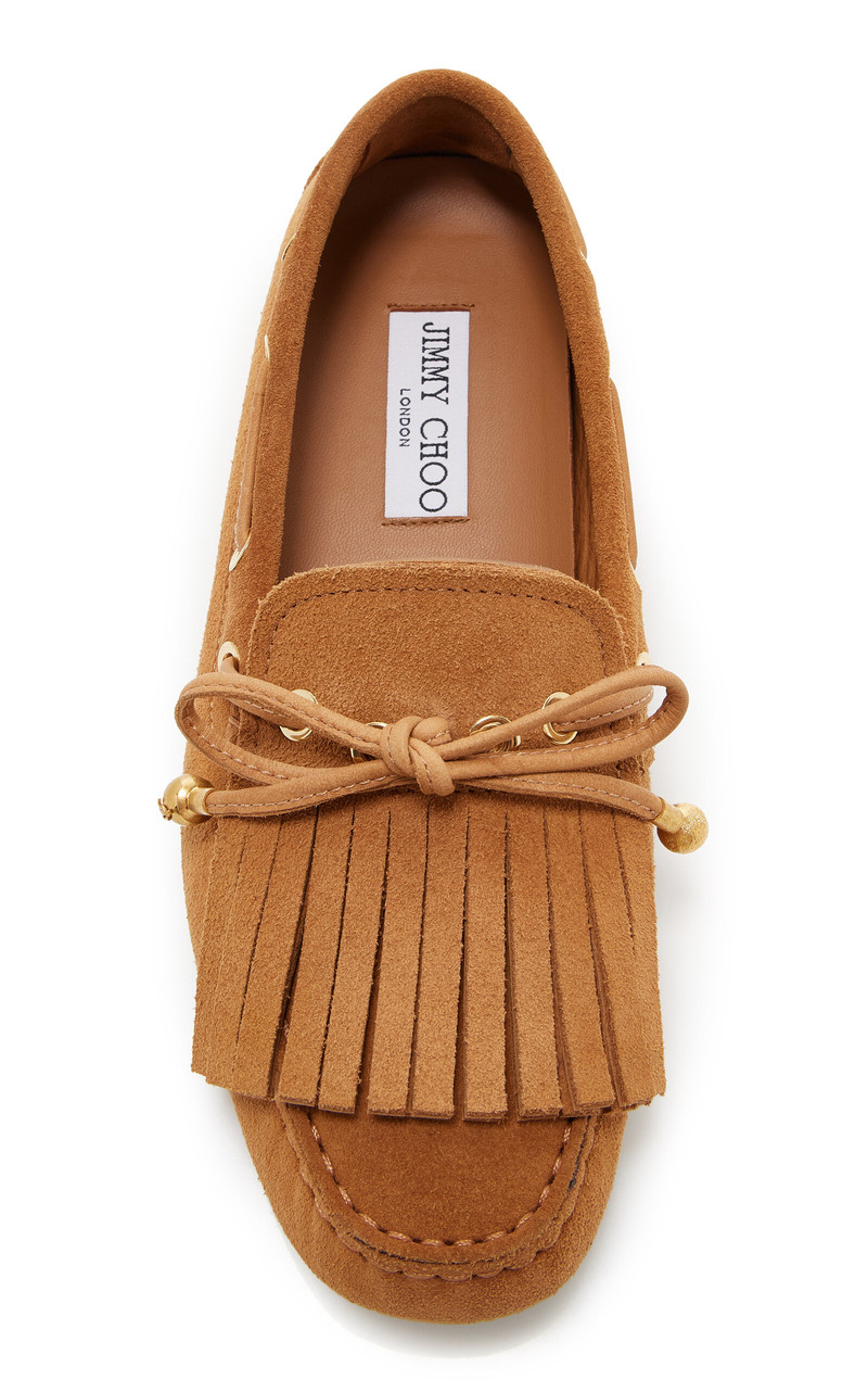 JIMMY CHOO Manon Suede Loafers tan outlook