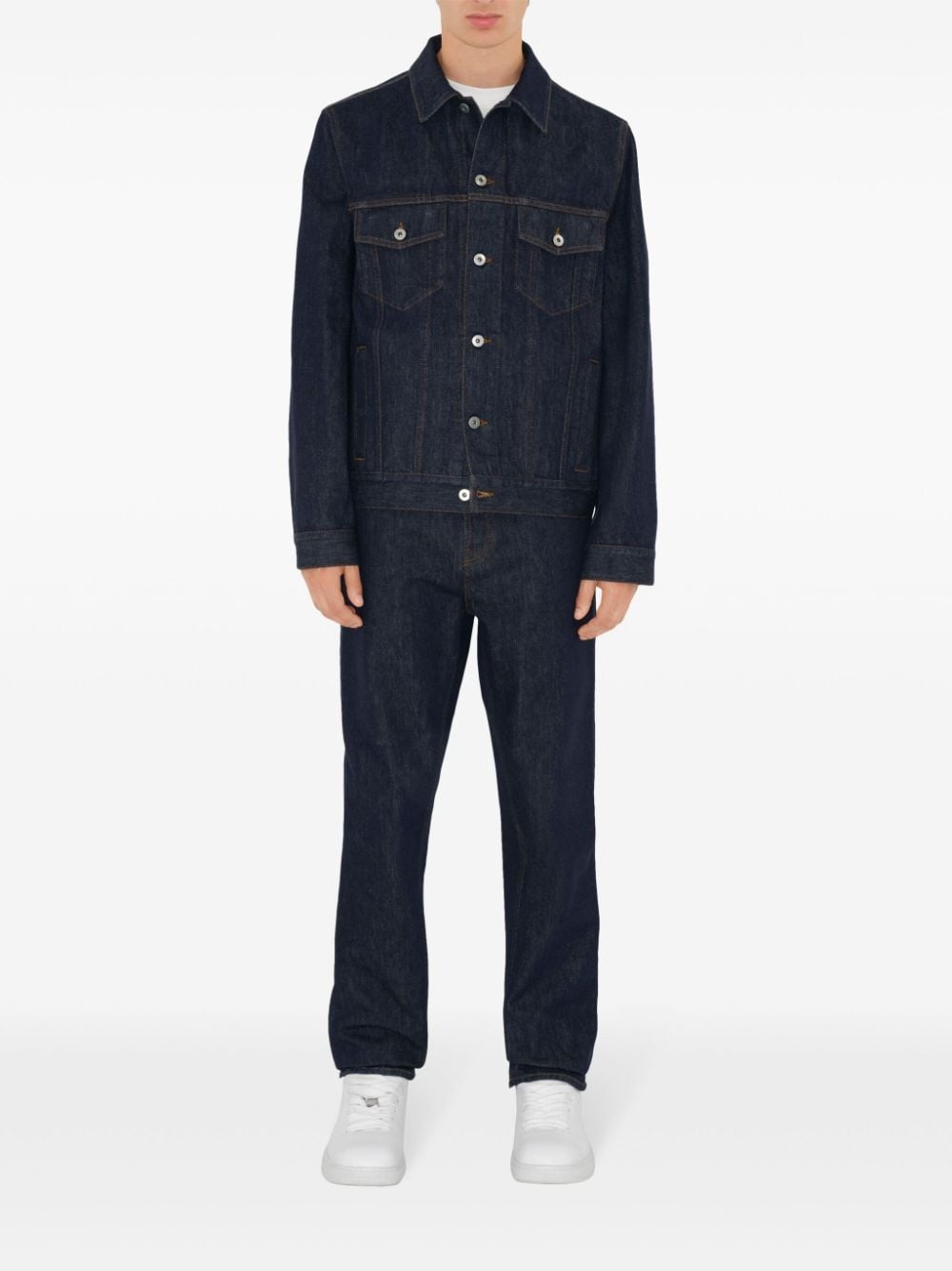 logo-appliquÃ© denim jacket - 2