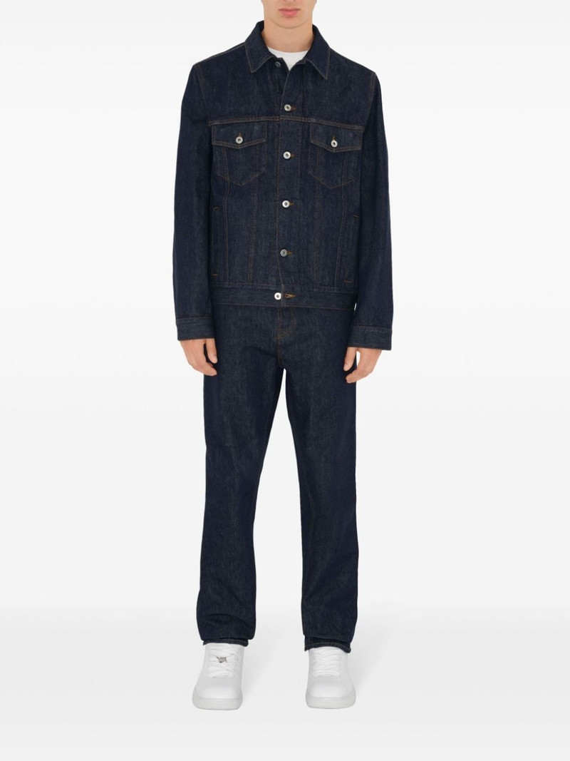 Burberry logo-appliquÃ© denim jacket outlook