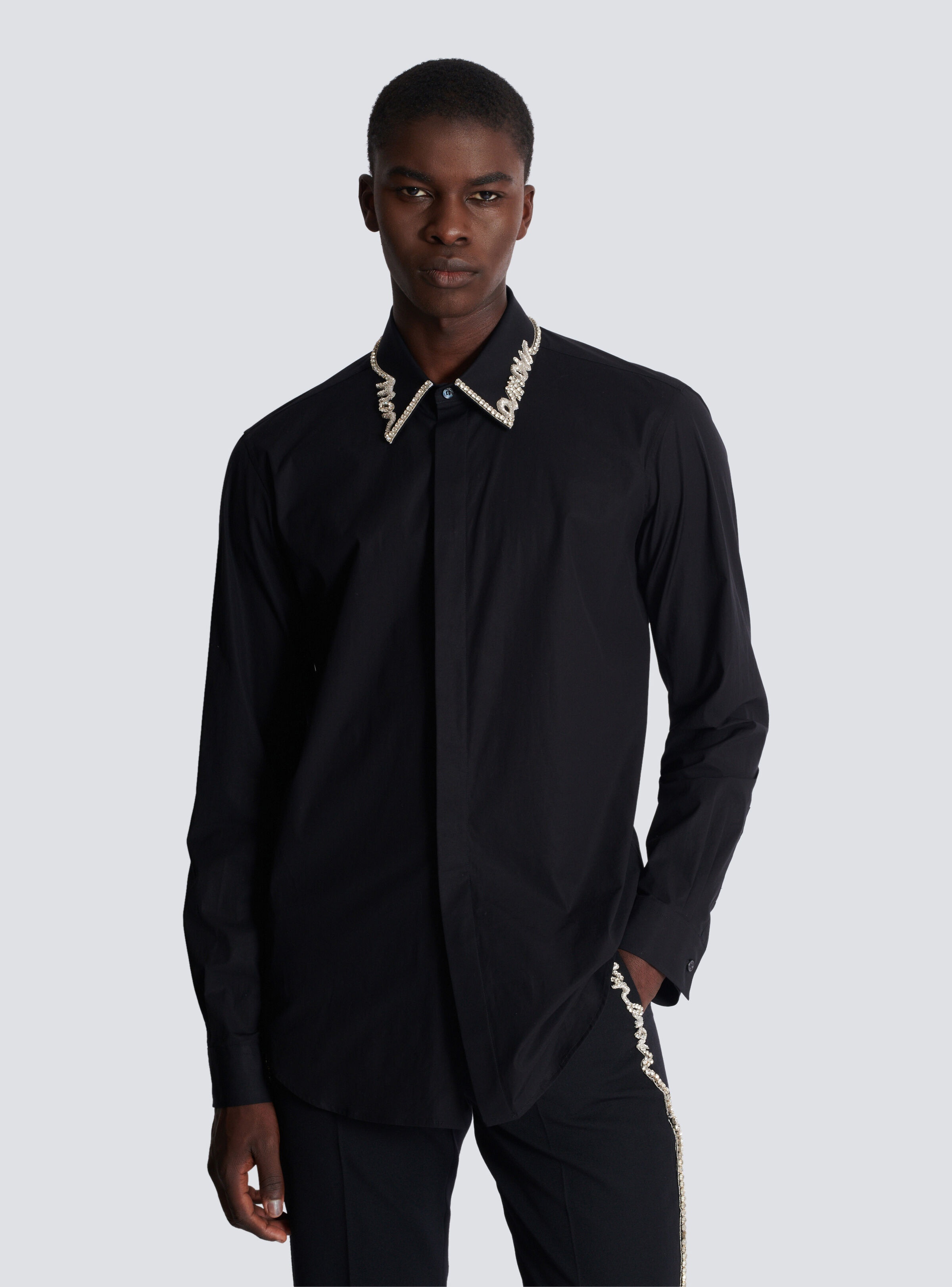 Poplin shirt with embroidered "Love Letter" collar - 6