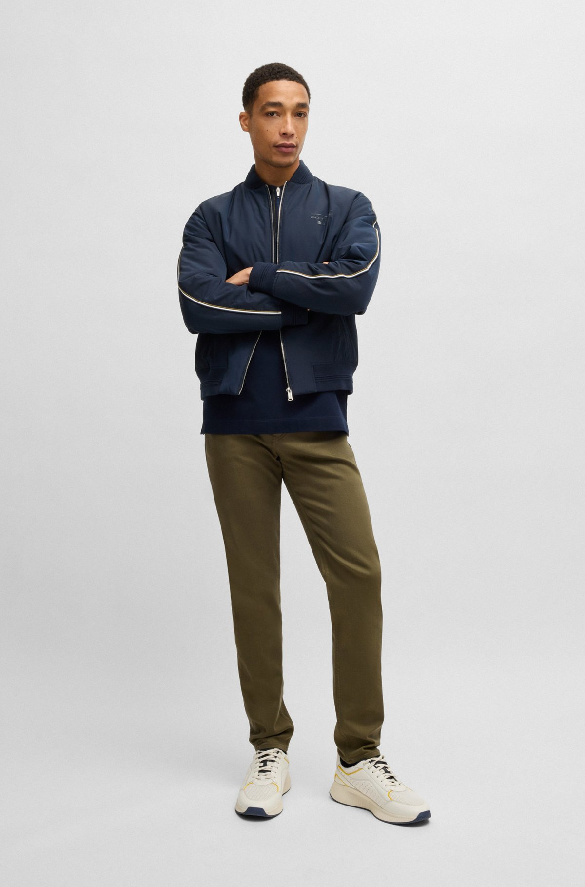 PORSCHE X BOSS TAPERED-FIT JEANS IN PERFORMANCE-STRETCH DENIM - 3
