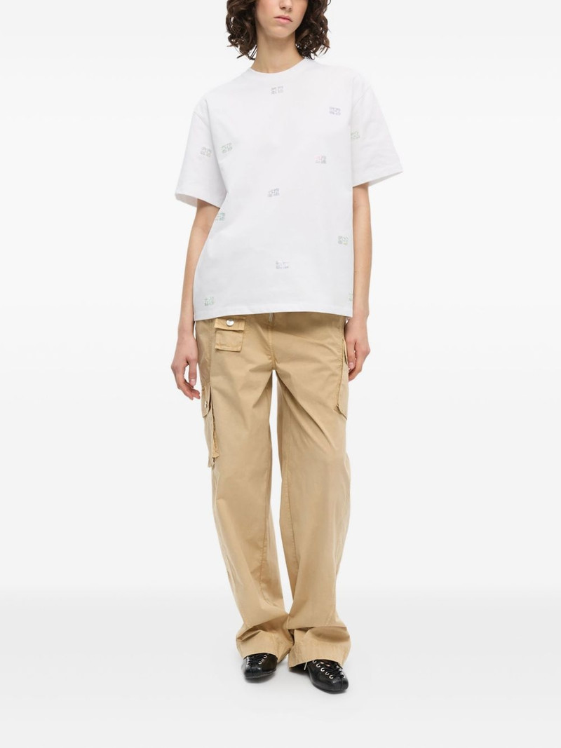 GANNI rhinestone-embellished cotton T-shirt outlook