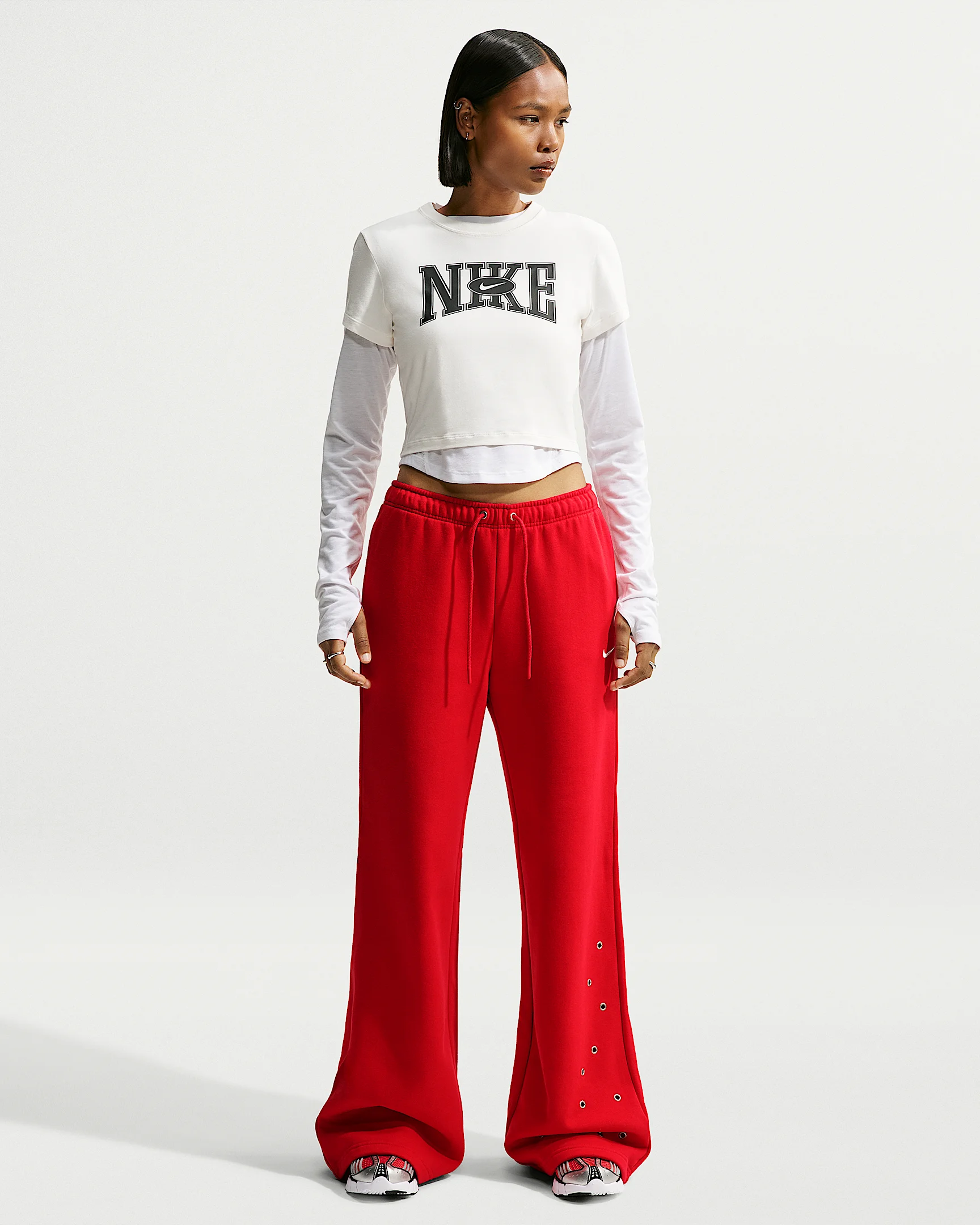 Nike Studio Fleece Medium Weight Women's Mid-Rise Wide-Leg Pants - 1