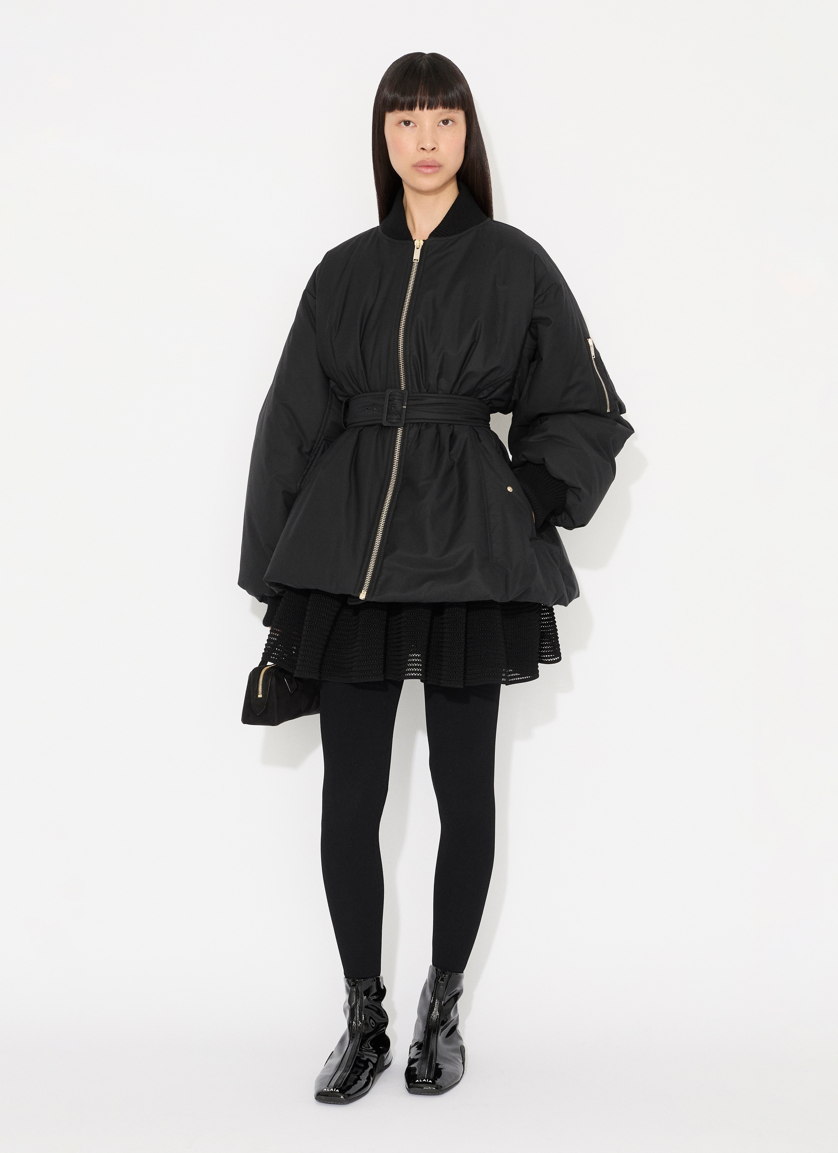 COTTON BELTED BOMBER JACKET - 2