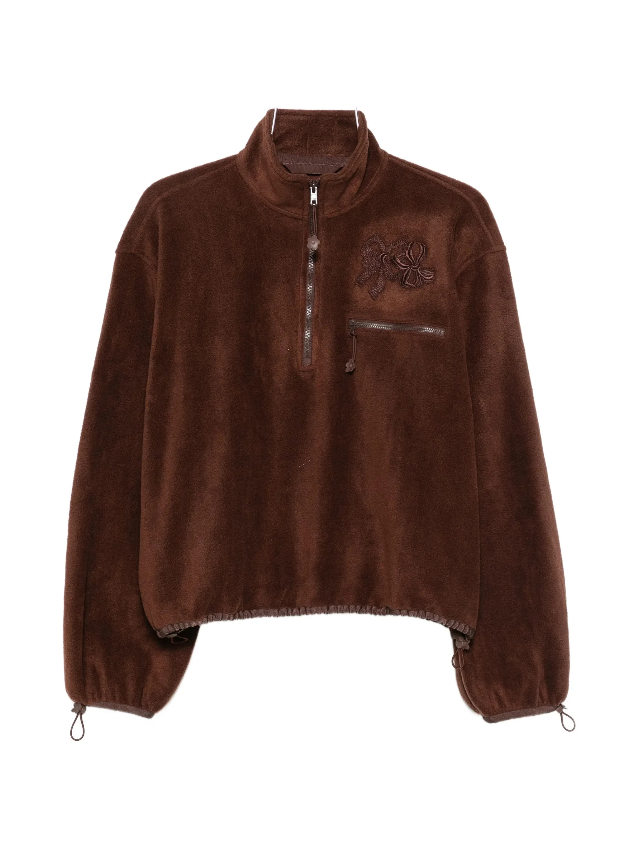 Cecilie Bahnsen Bow-embroidered Quarter-zip Sweater - 1