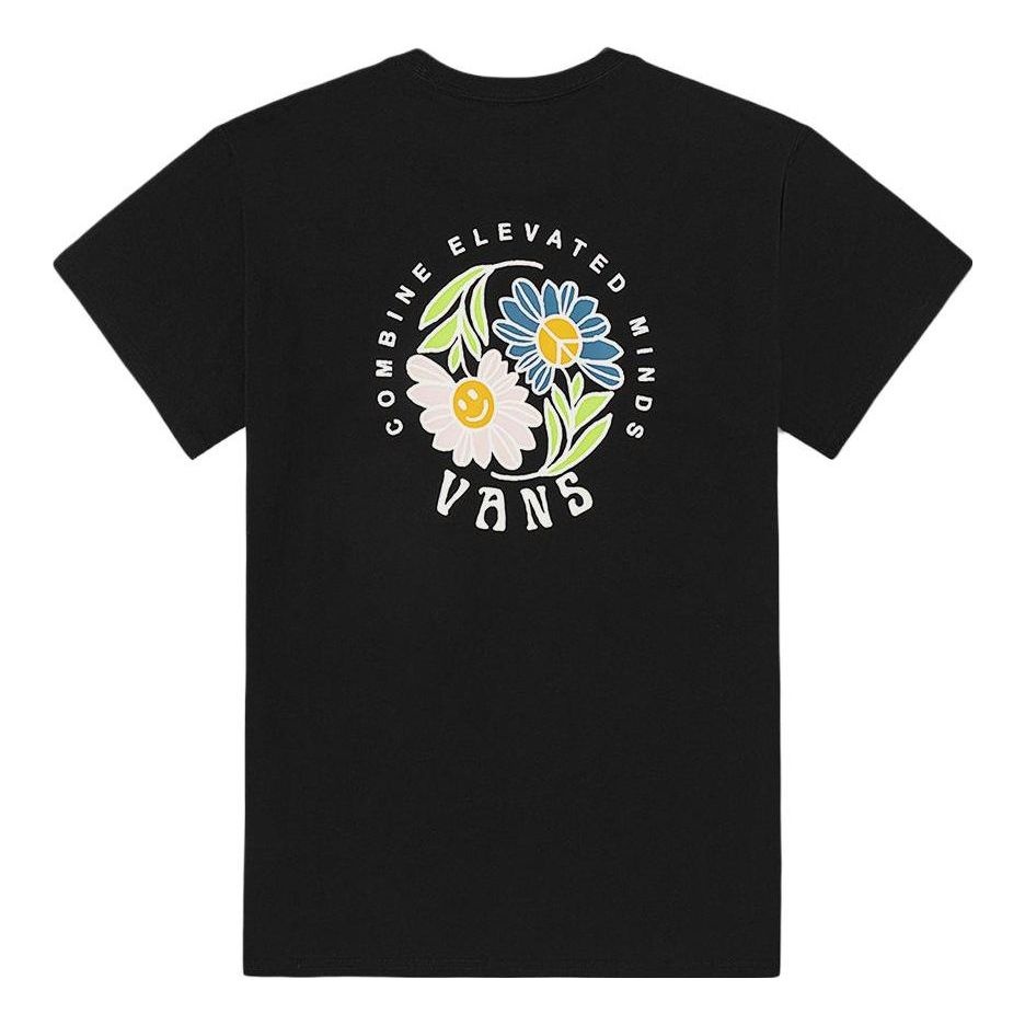 (WMNS) Vans Flower T-shirt 'Black' VN0008ZDBLK - 2