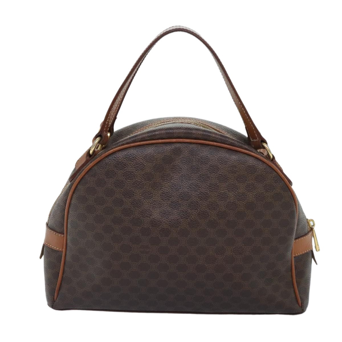 CELINE Macadam Canvas Hand Bag Pvc Leather Brown Gold - 2