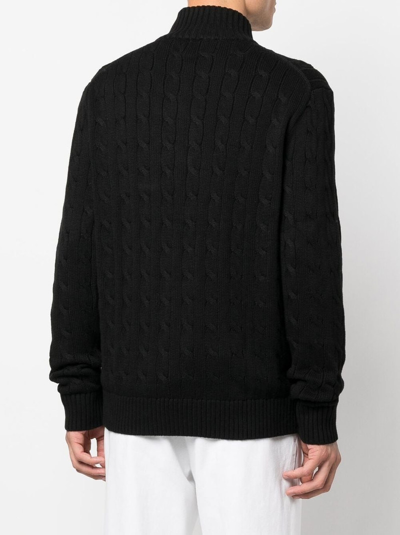cable-knit half-zip jumper 4