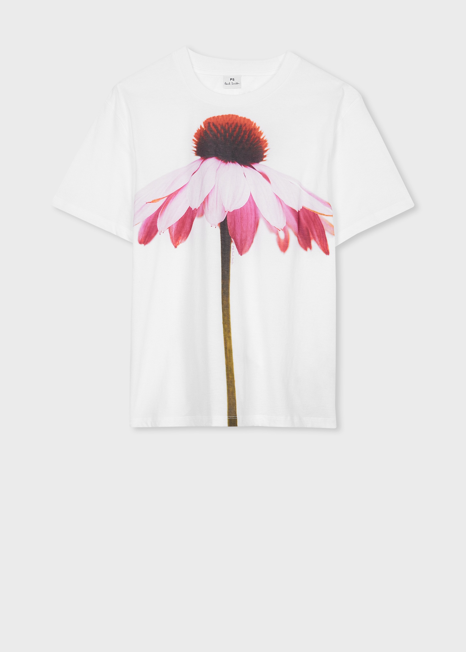 Women's White Flower Print T-Shirt - 1
