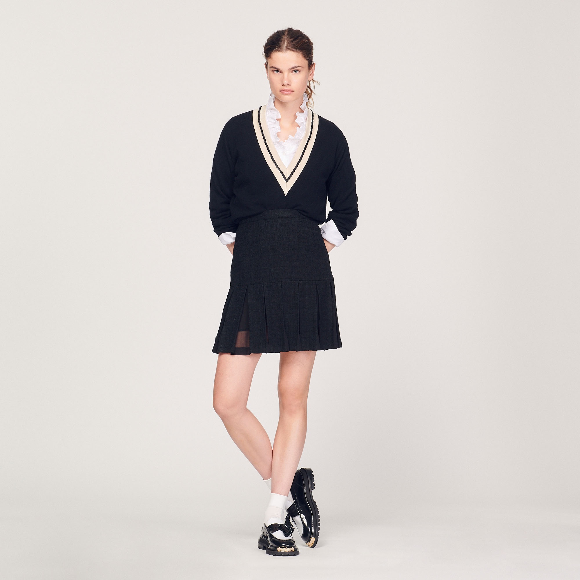 Pleated tweed skirt - 2