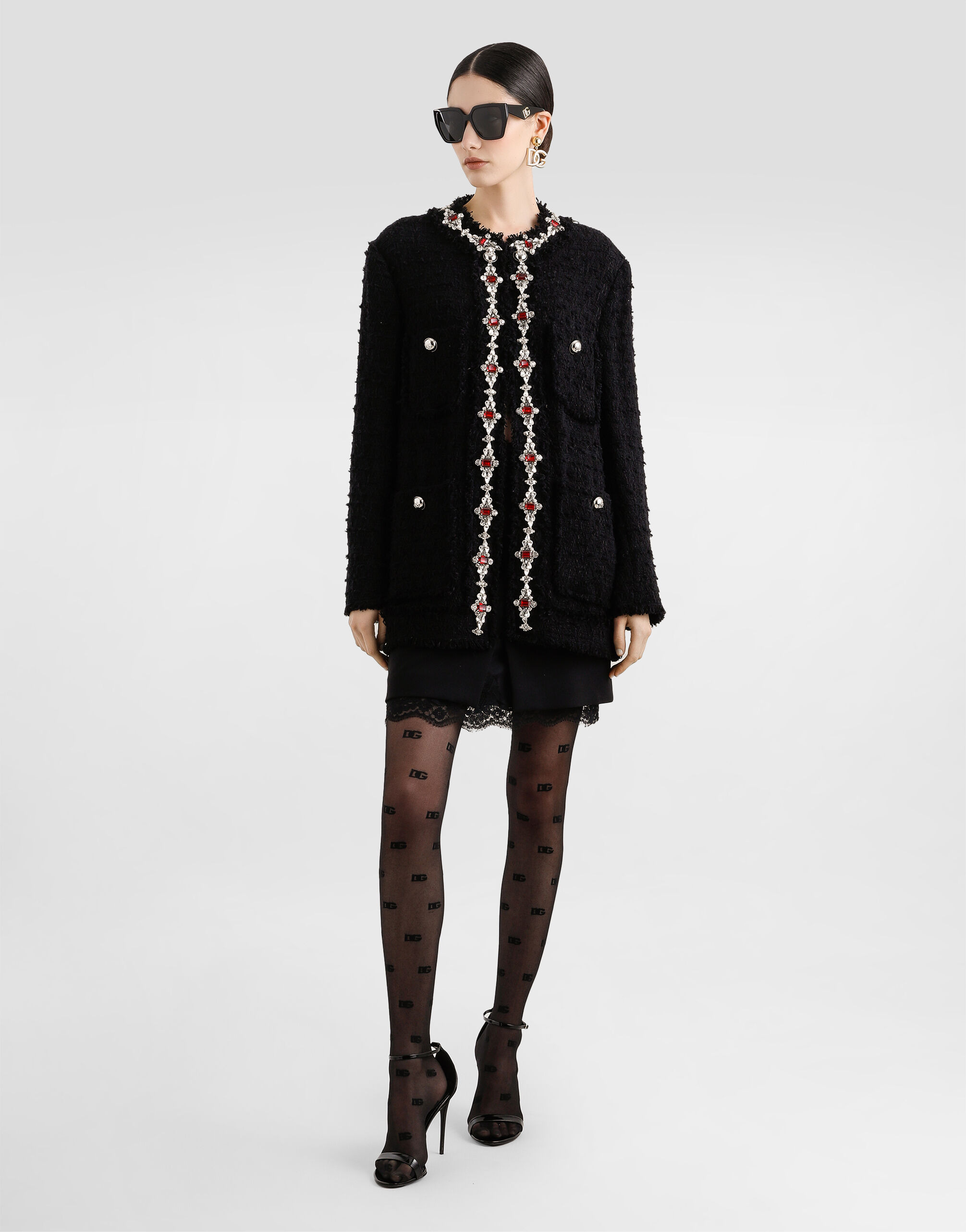 Wool jacket with embroidered trim - 4