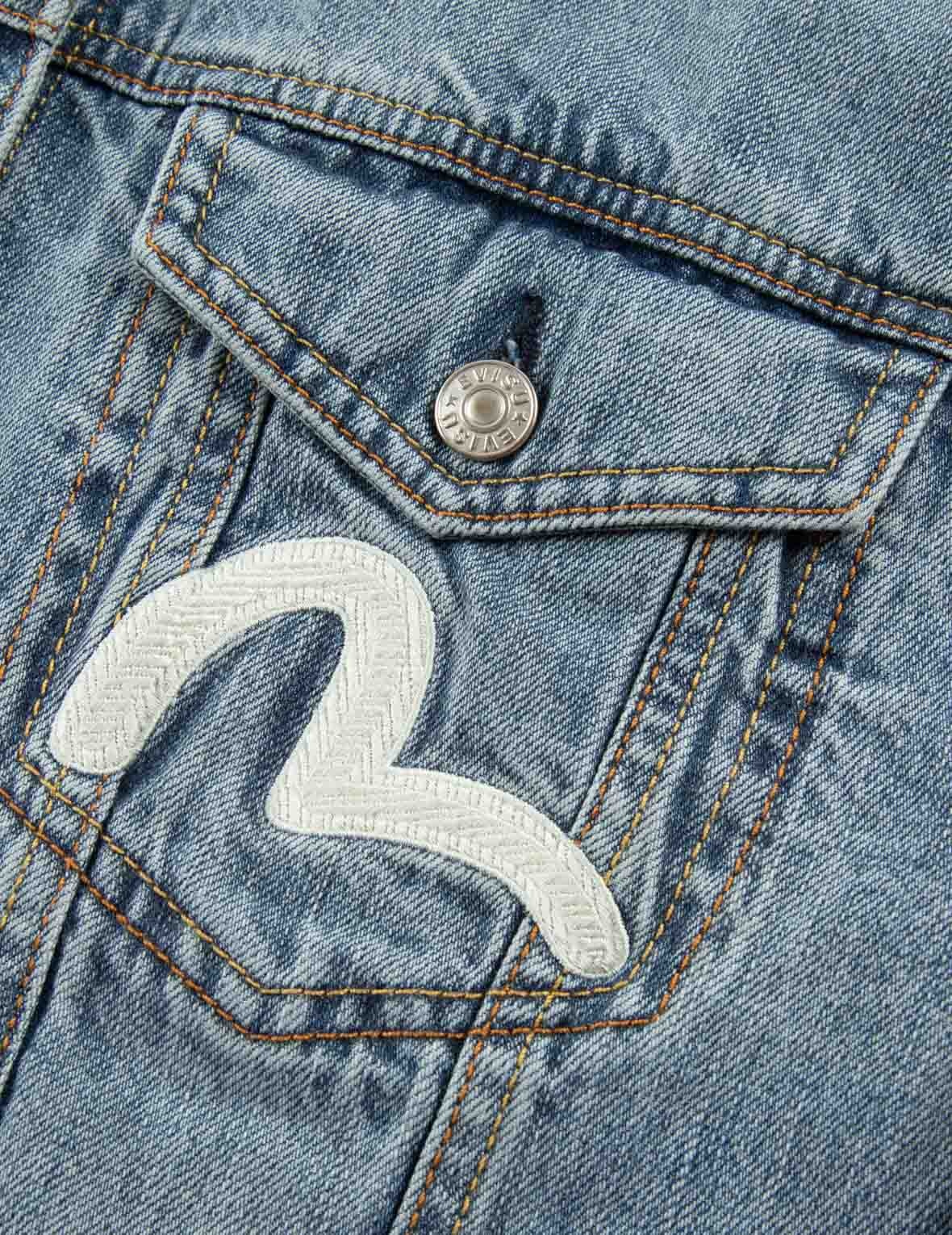 DARUMA APPLIQUÉ LOOSE FIT DENIM JACKET - 8