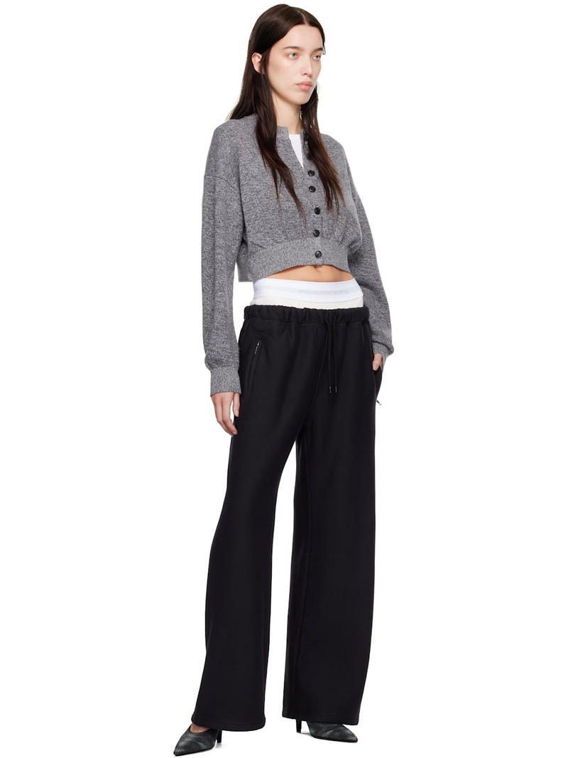 alexanderwang.t Black Wide Leg Pre-Styled Logo Brief Sweatpants outlook
