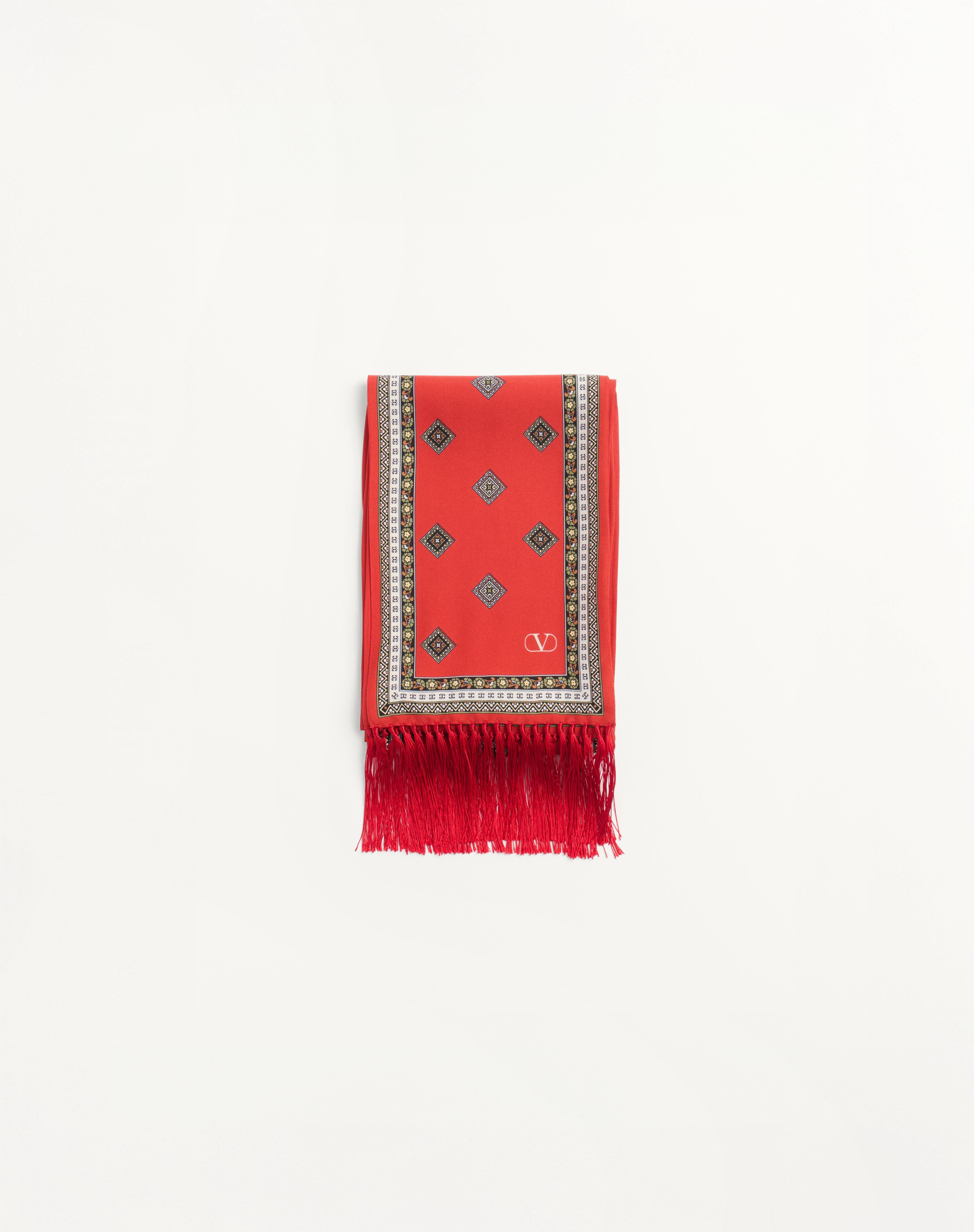 CHAMBER SILK BANDEAU SCARF WITH FRINGE - 3