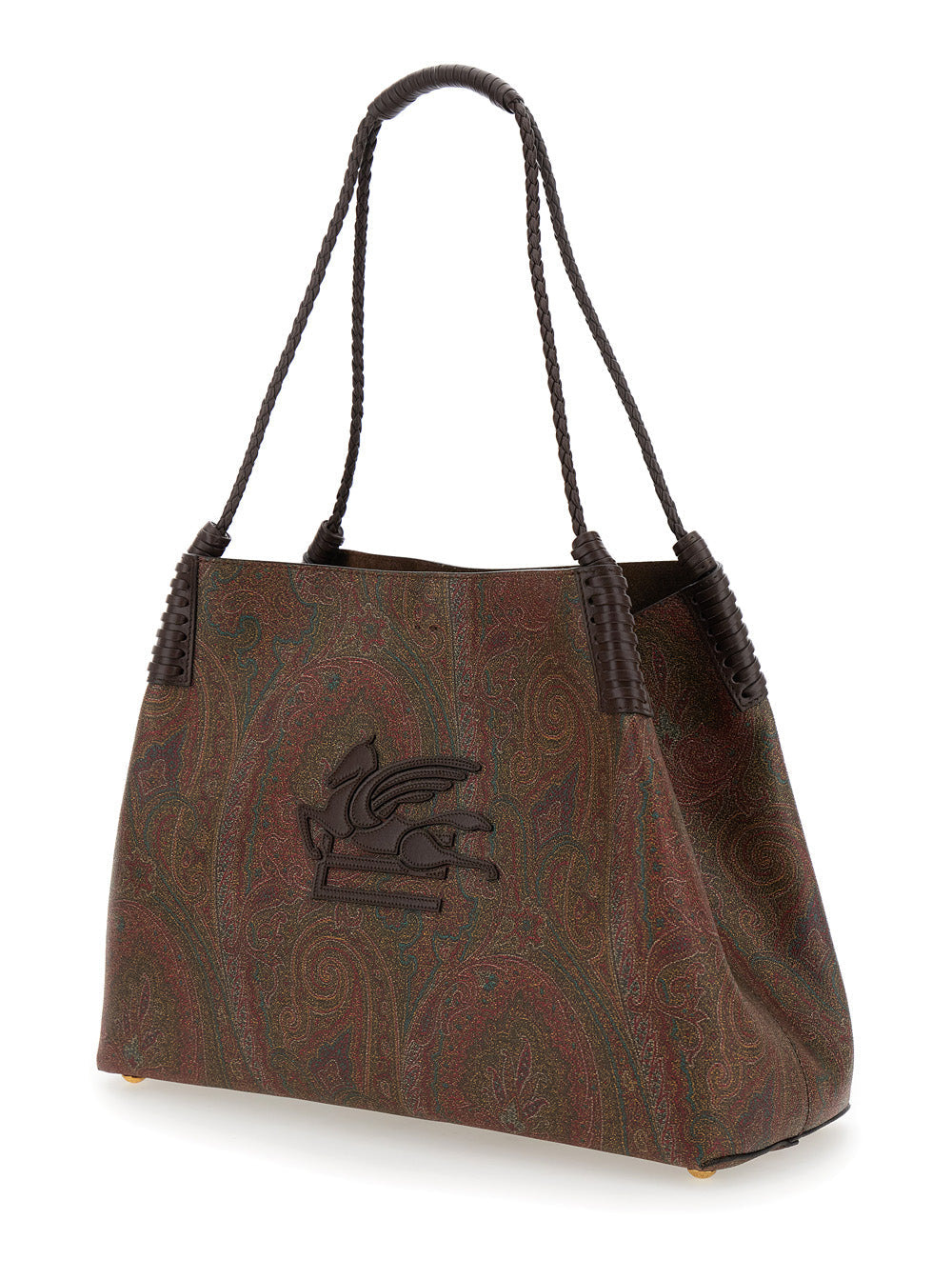 Etro Women 'Paisley Libra Medium' Brown Tote Bag With Pegaso Detail In Cotton Woman - 2