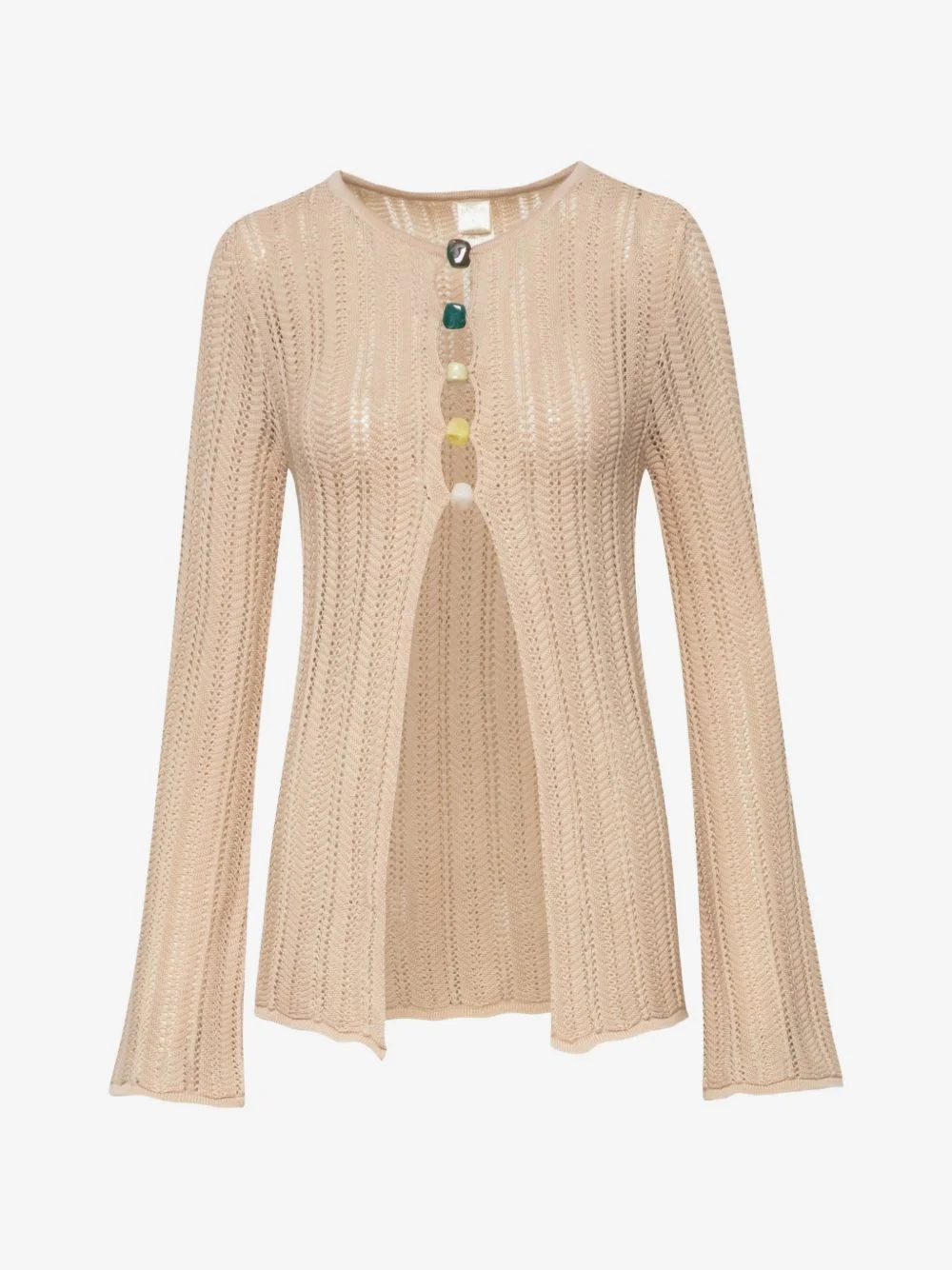 Corsica stone-embellished bell-sleeve top - 1