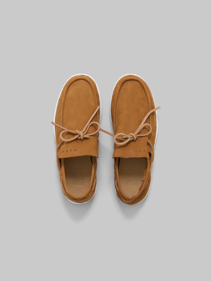 BROWN NUBUCK BOAT LOAFER - 4