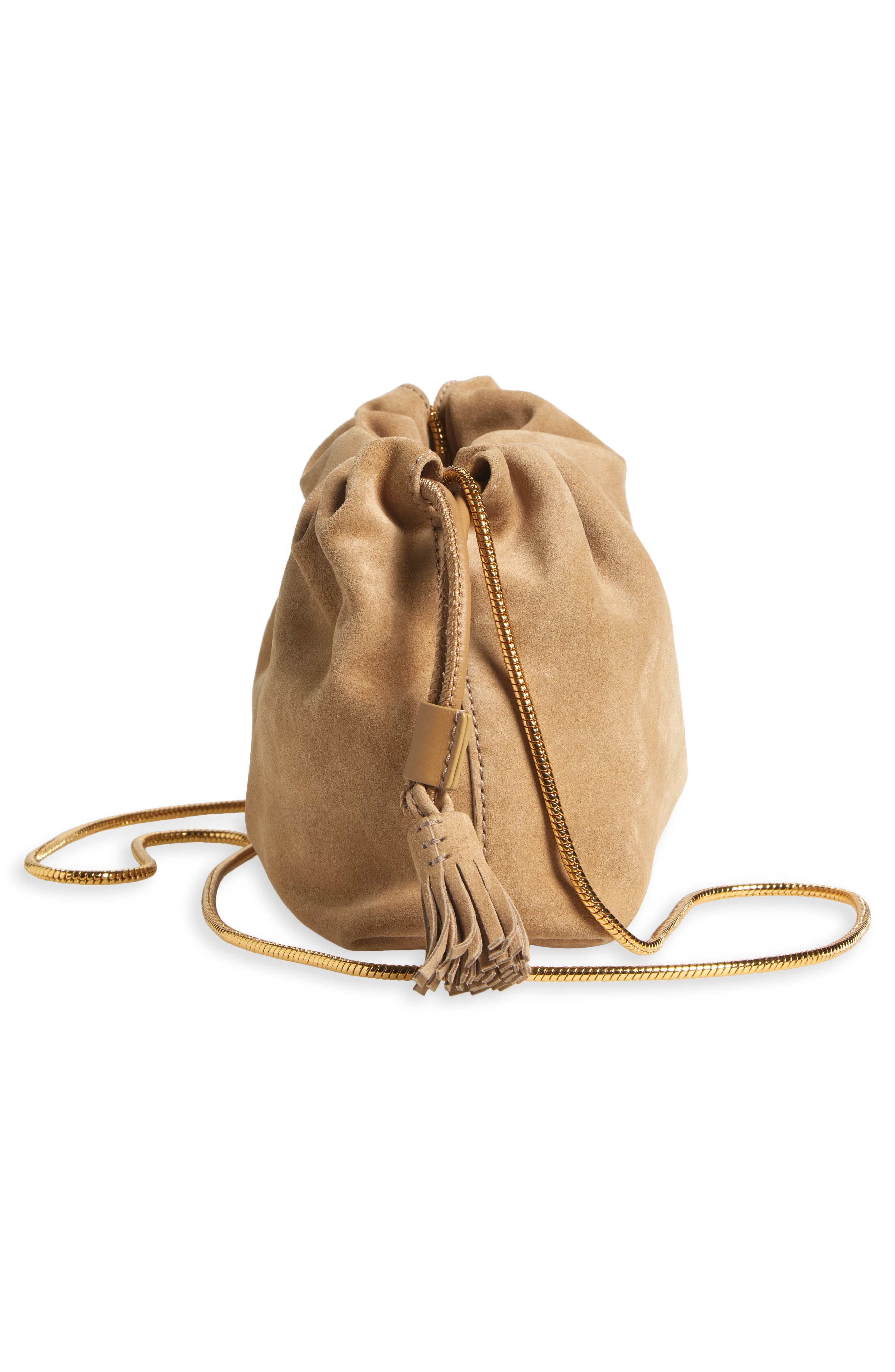 Veronica Beard Small Stash Suede Drawstring Clutch in Latte at Nordstrom - 4