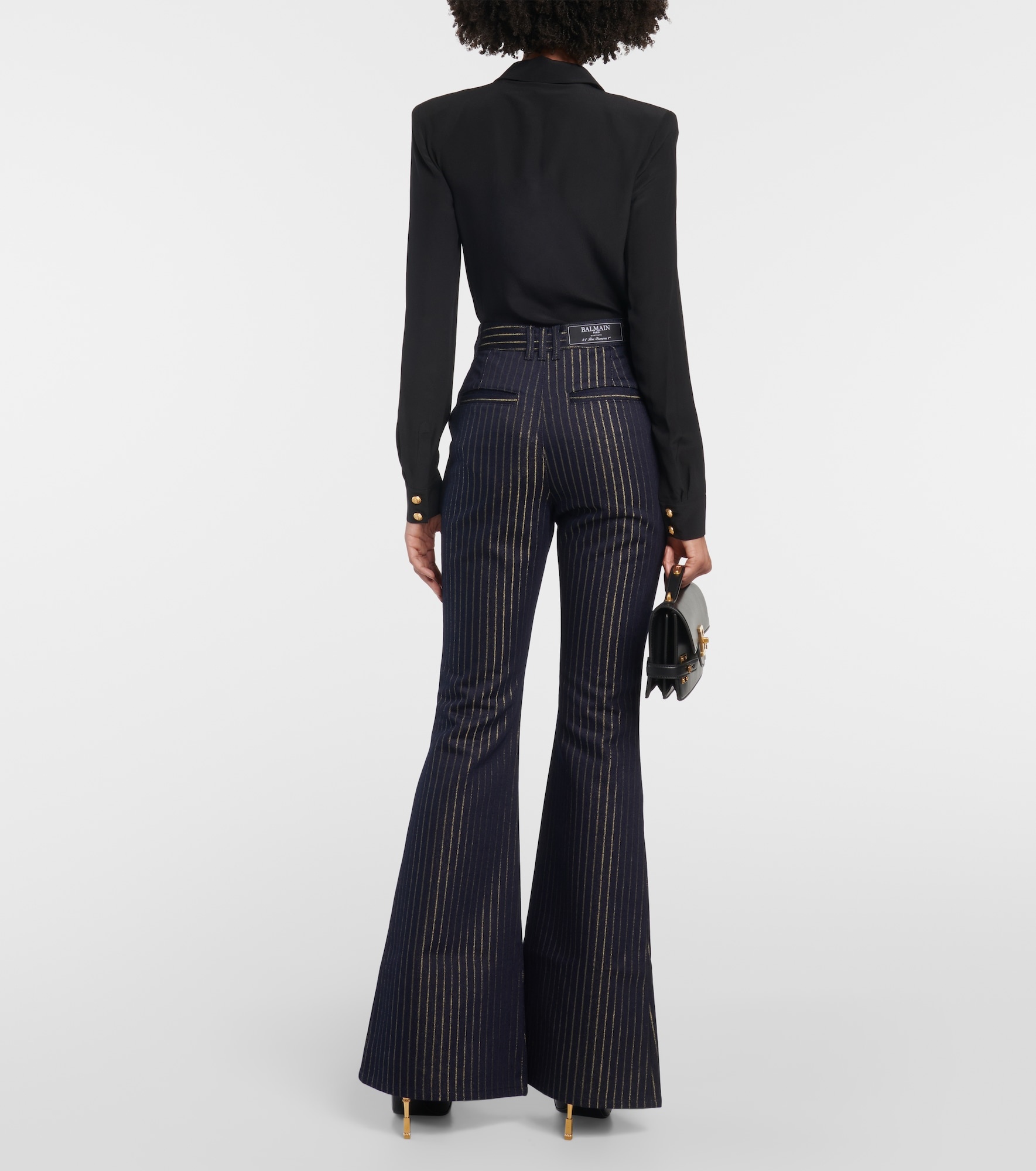 Flared Lurex® pinstripe jeans - 3
