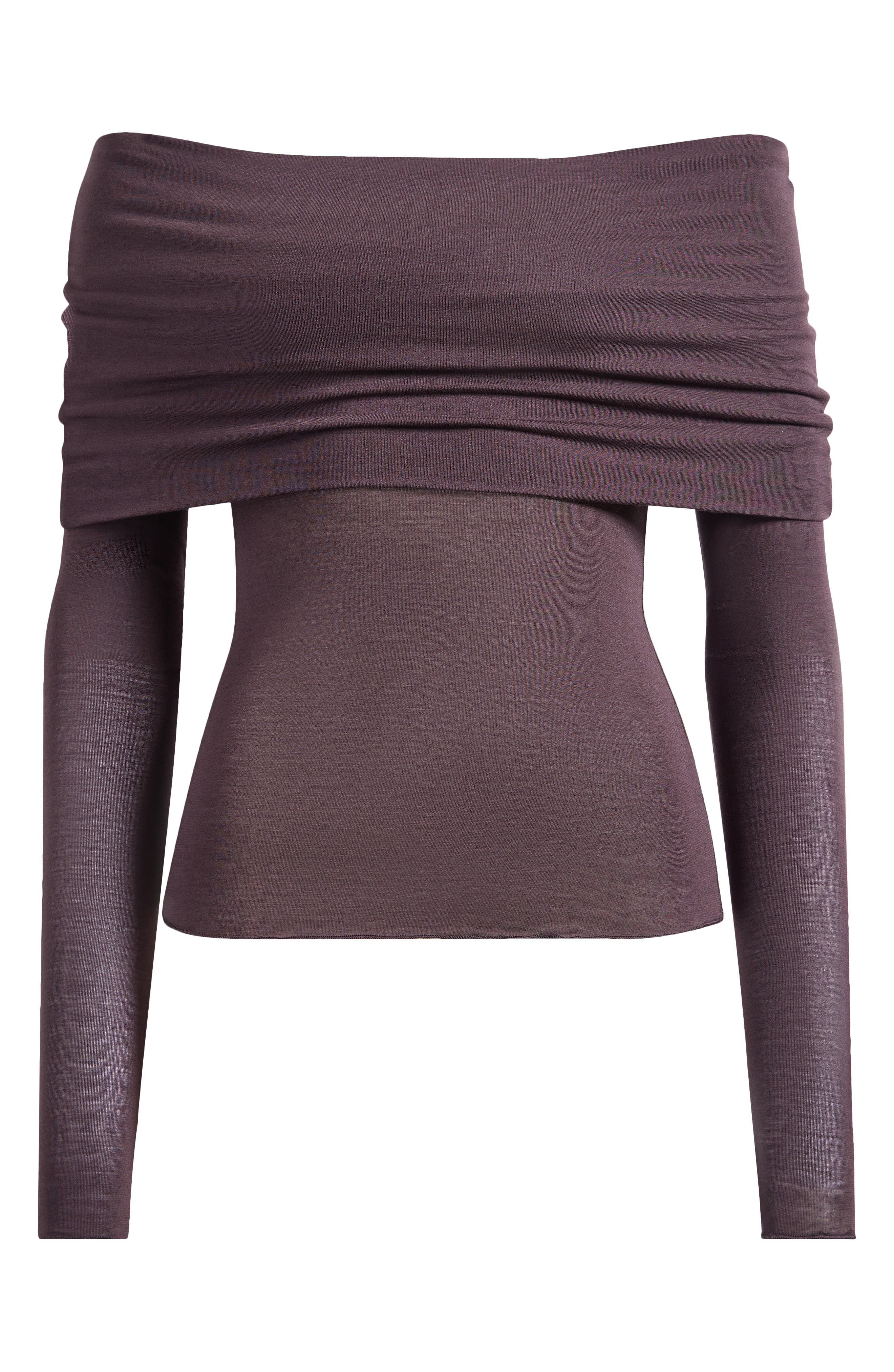 SKIMS Sheer Modal Off the Shoulder Long Sleeve Top in Phoenix at Nordstrom - 1