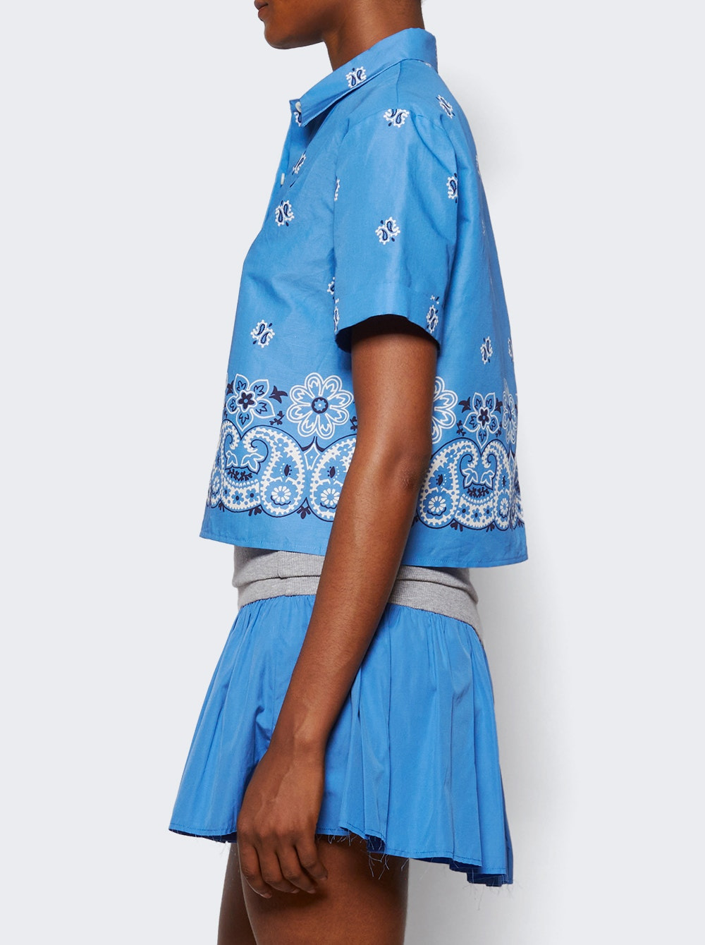 Bandana Poplin Shirt Light Blue - 3