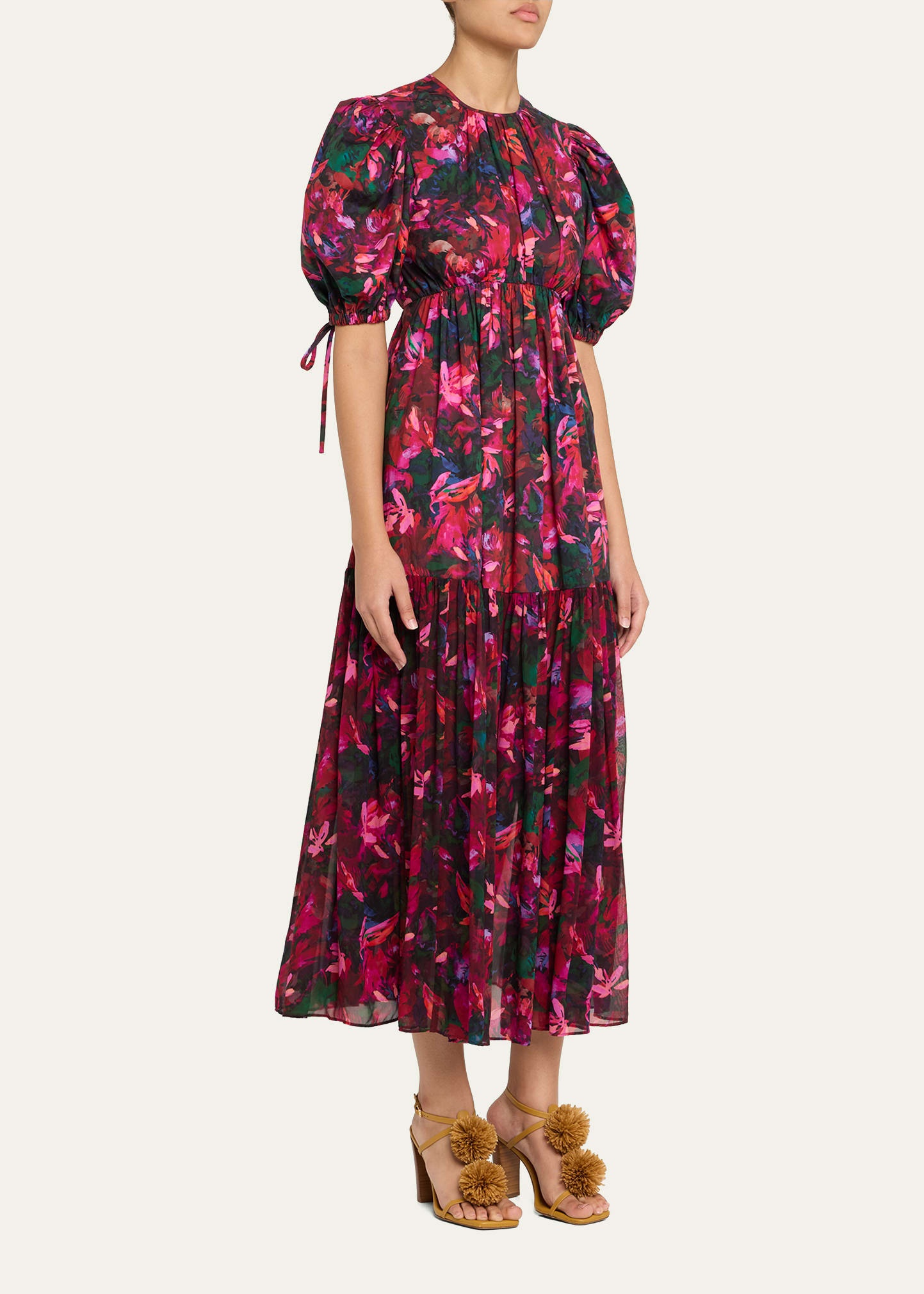 Collage Hibiscus Midi Dress - 4