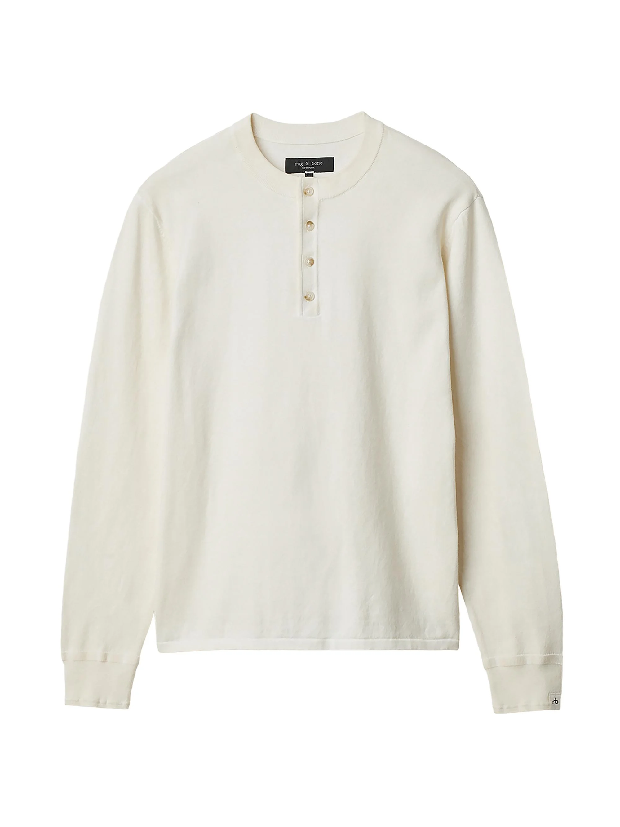 Men's Cotton Henley - Chalk - 1