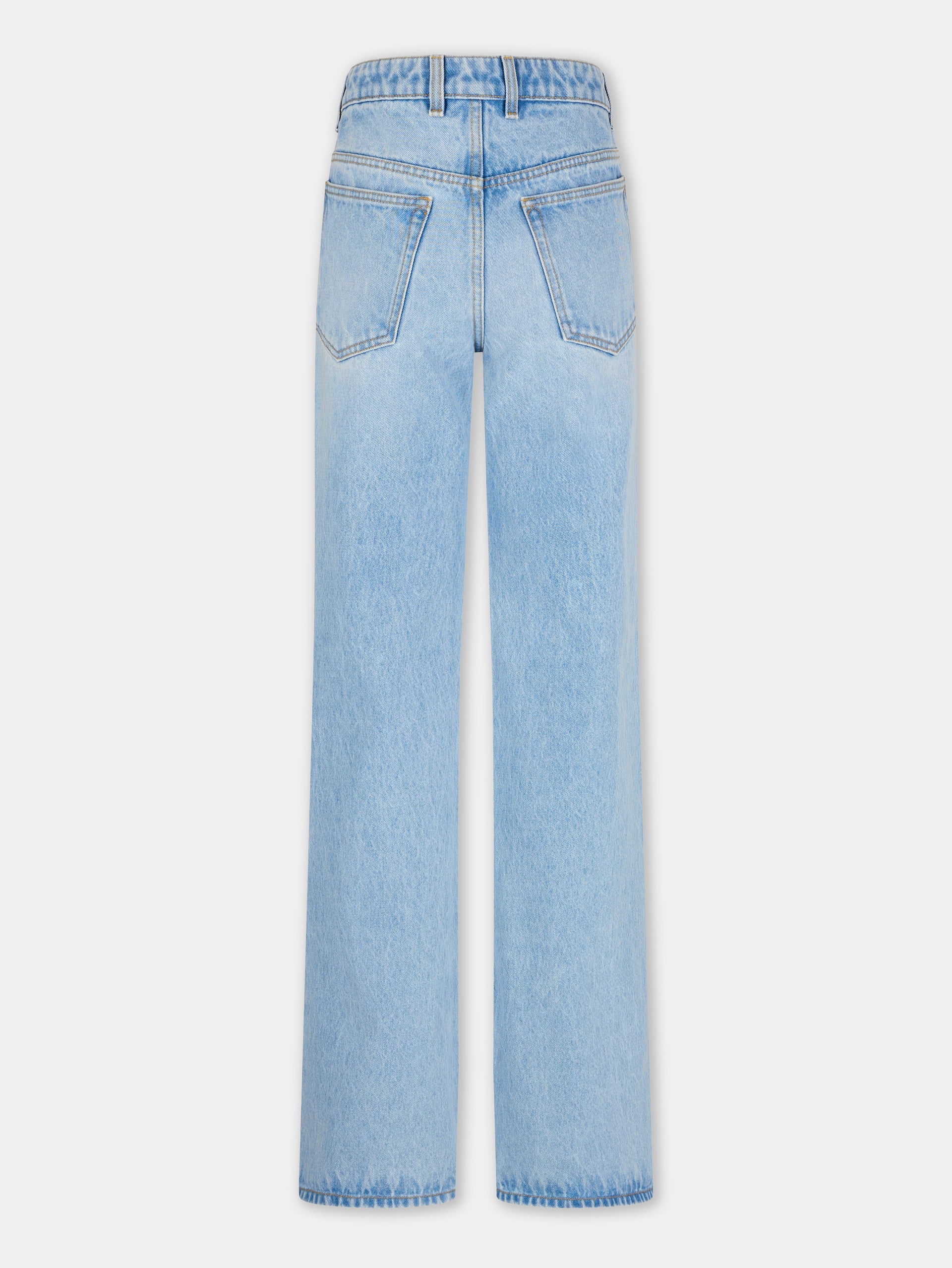 LIGHT BLUE BAGGY TROUSERS IN DENIM - 5