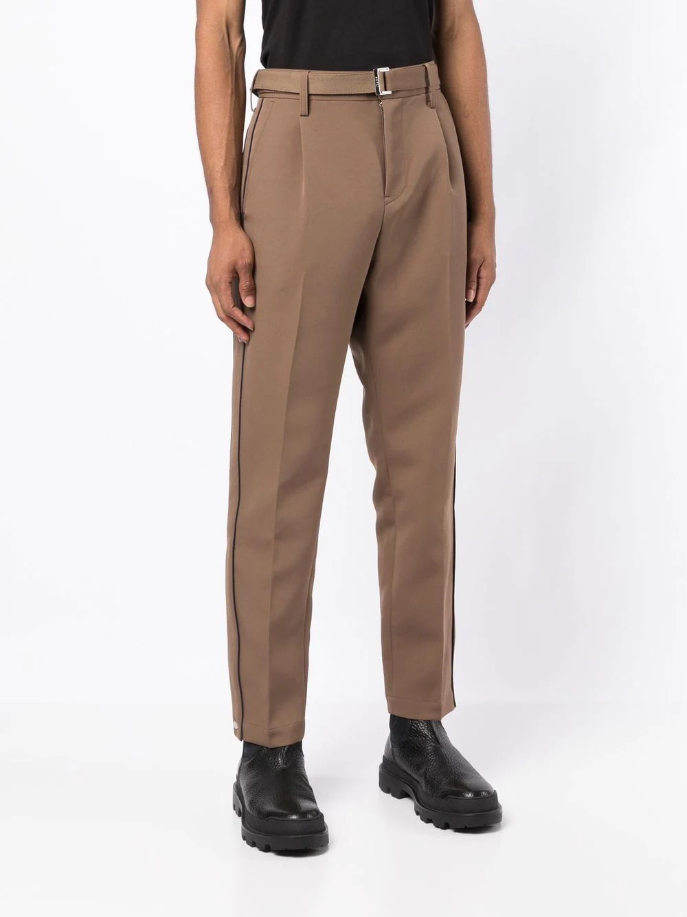 zip-detail straight trousers - 3