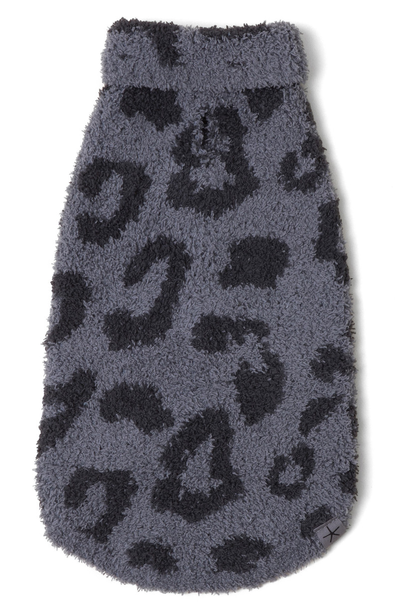 Barefoot Dreams barefoot dreams CozyChic™ Leopard Dog Sweater in Graphite-Carbon outlook