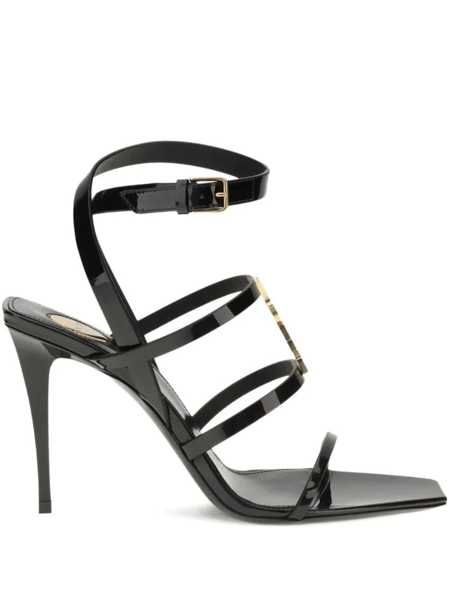 Saint Laurent Cassandra Patent Leather Multi-Strap Sandals Shoes - 1